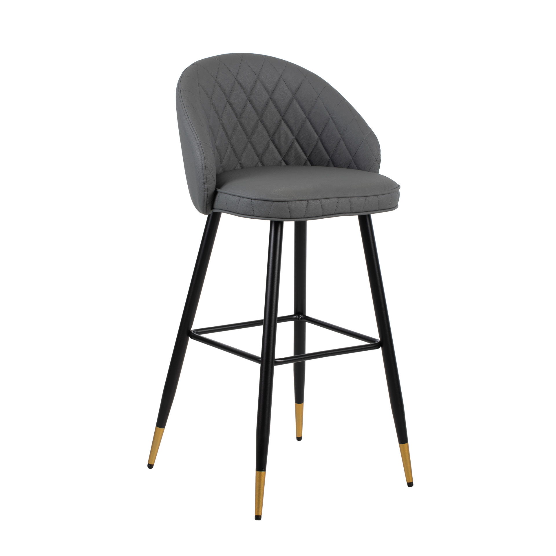 Oliver - Vegan Leather Bar Chair (Set of 2) - Gray