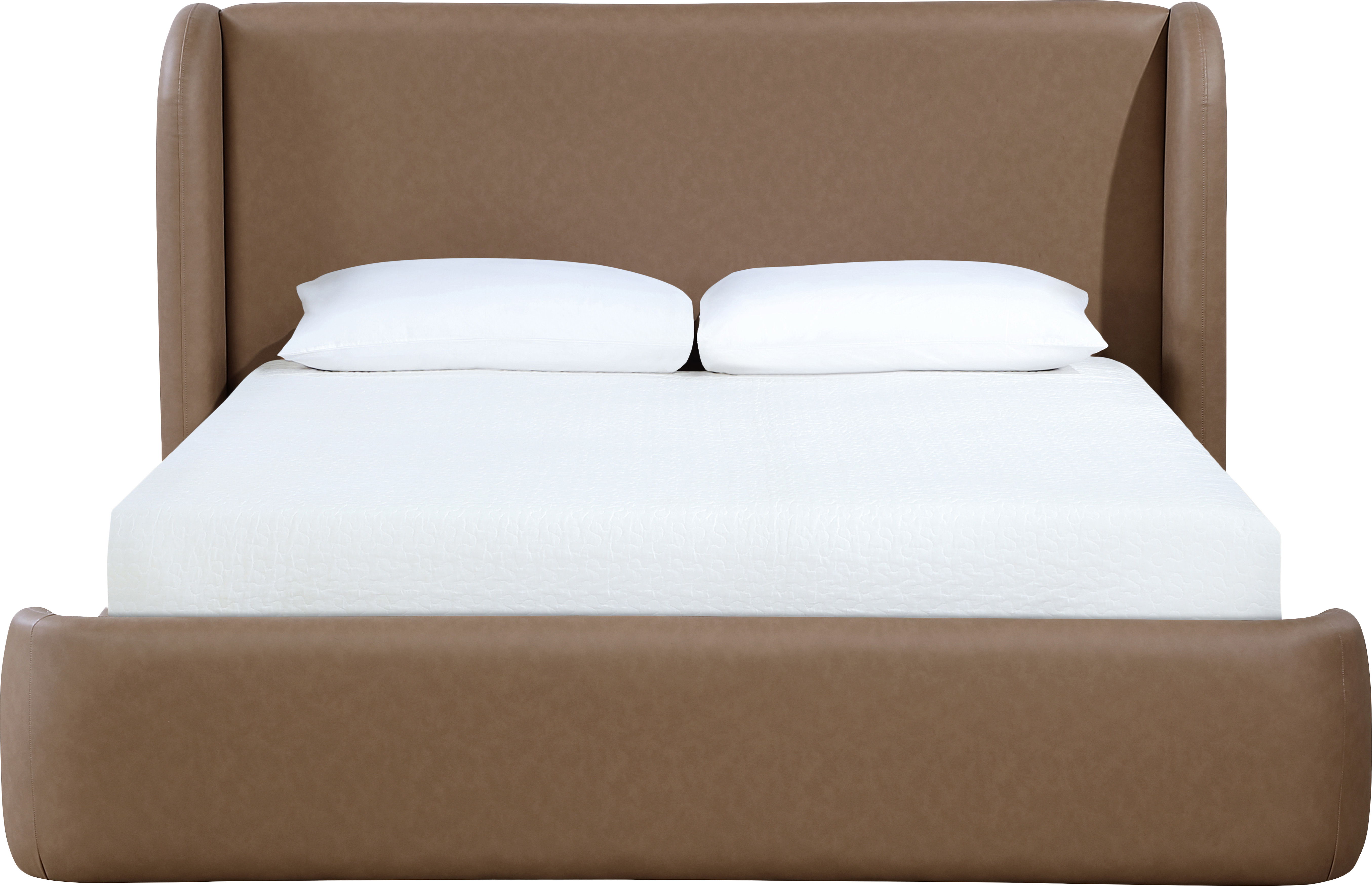 Warby - Vegan Leather Upholstered King Bed - Brown