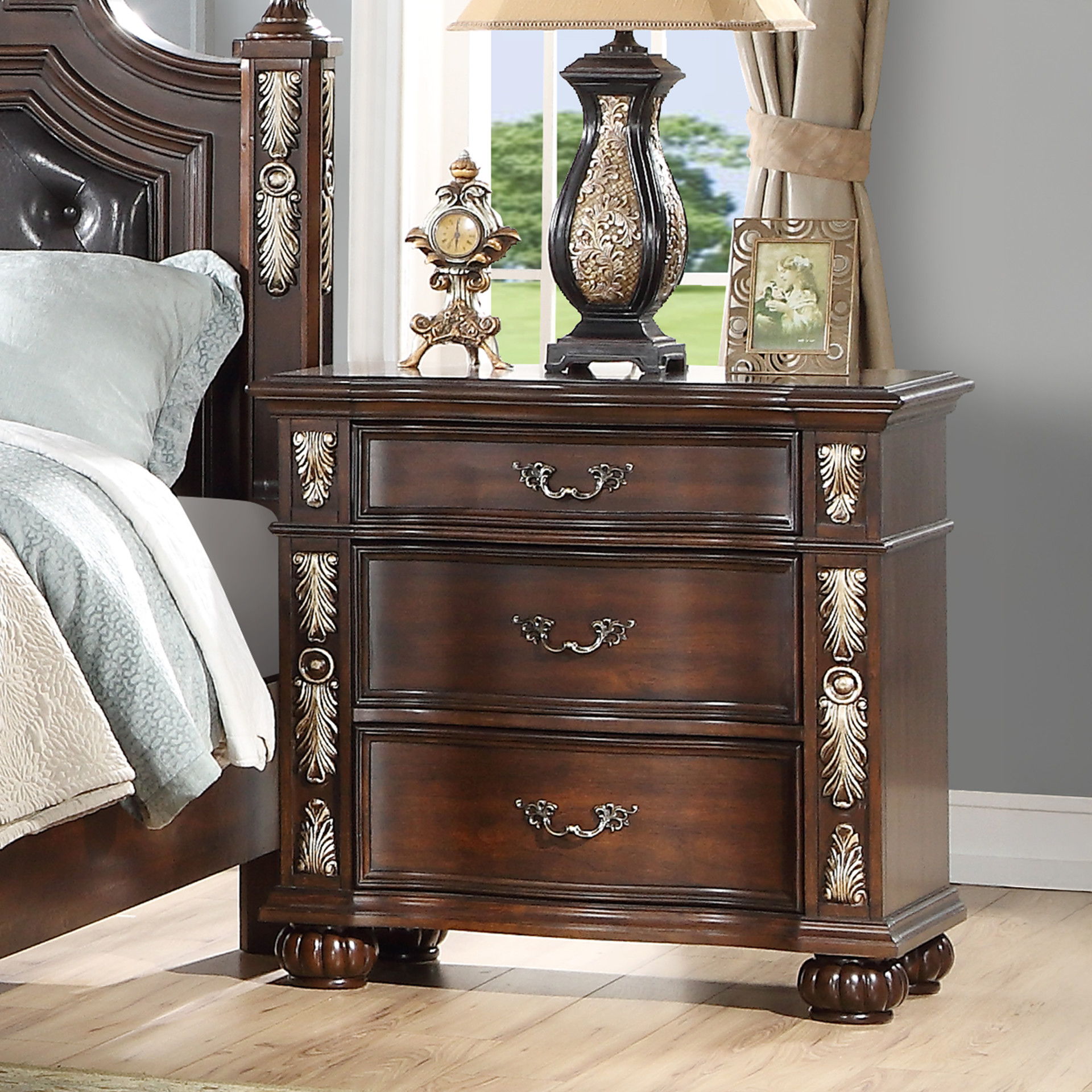 Maximus - Nightstand - Madeira, dark brown, view 8