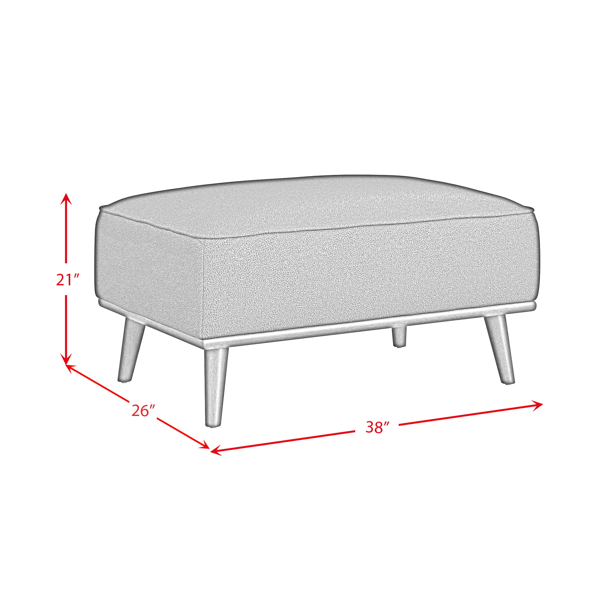 Destiny - Ottoman With Wood Base - Pebble Brown