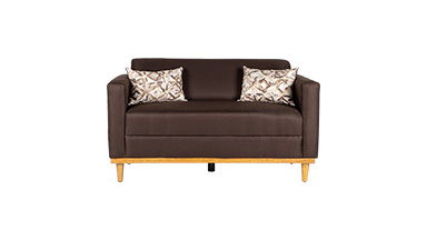 Aiden - Loveseat With 2 Pillows - Chocolate - Fabric