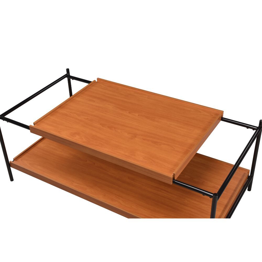 Oaken - Coffee Table - Honey Oak & Black, orange, view 5