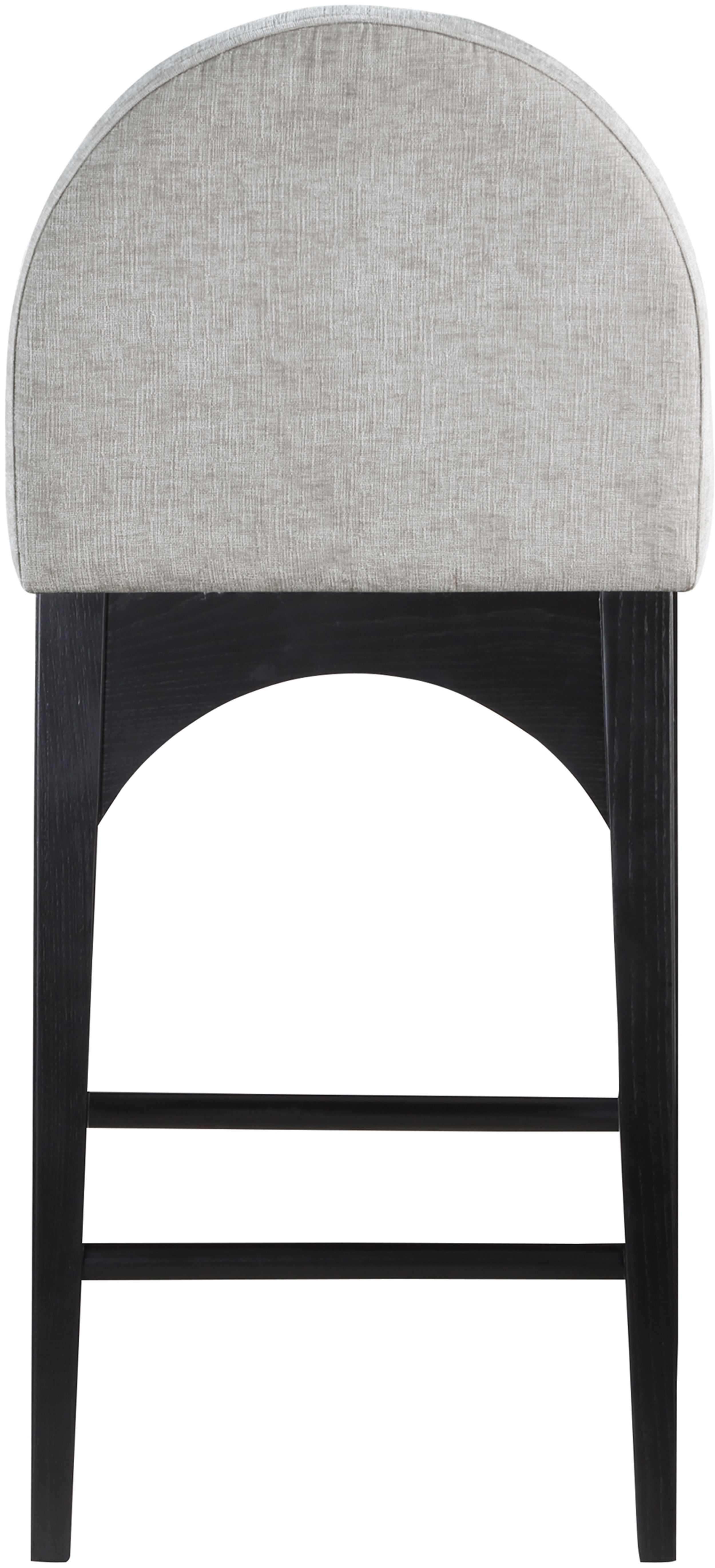 Waldorf - Chenille Stool With Black Legs - Gray
