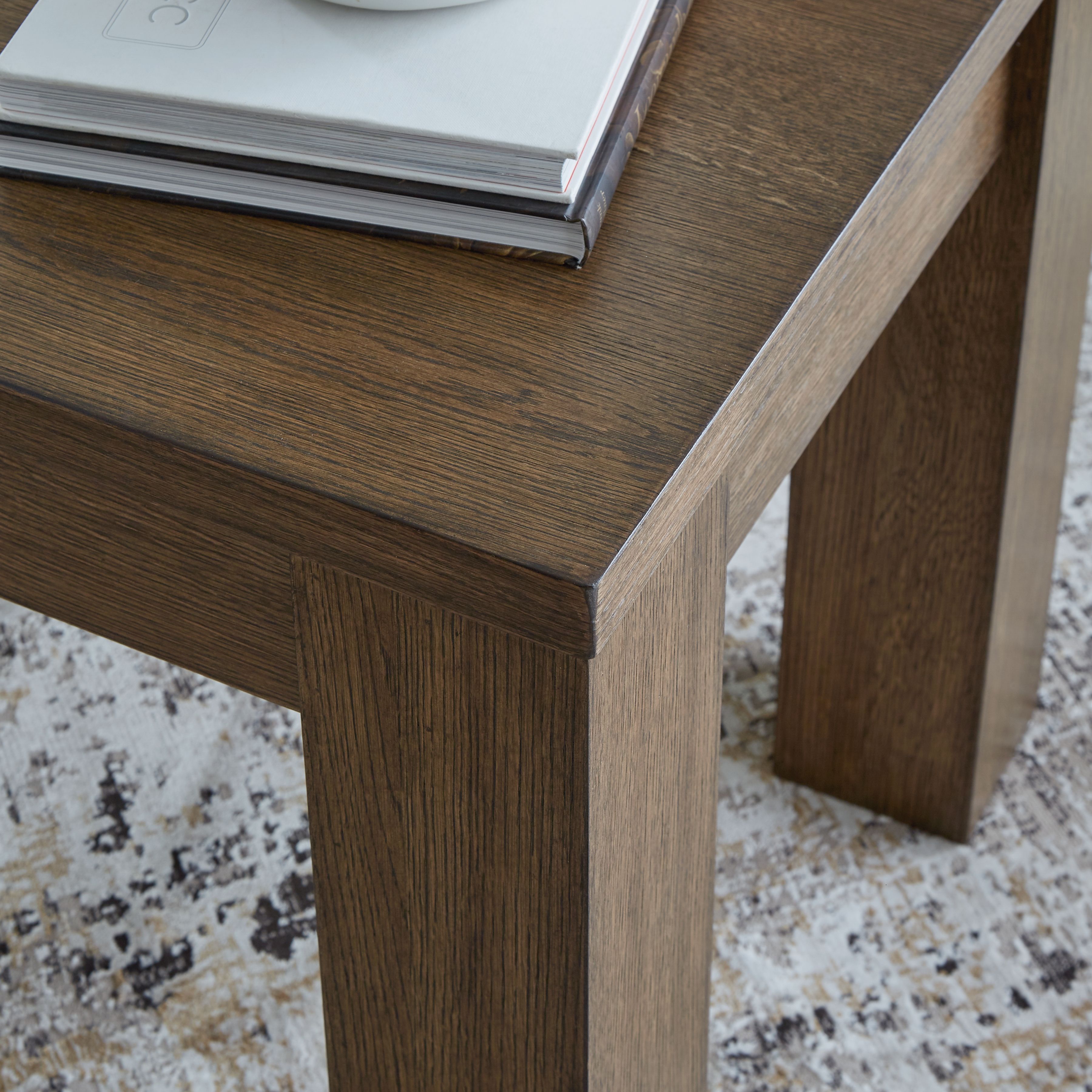 Ashley Furniture Rosswain - Square End Table - Warm Brown - Image 6