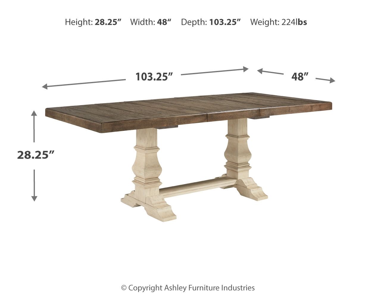 Ashley Furniture Bolanburg - Extension Dining Table - Brown / Beige - Image 4