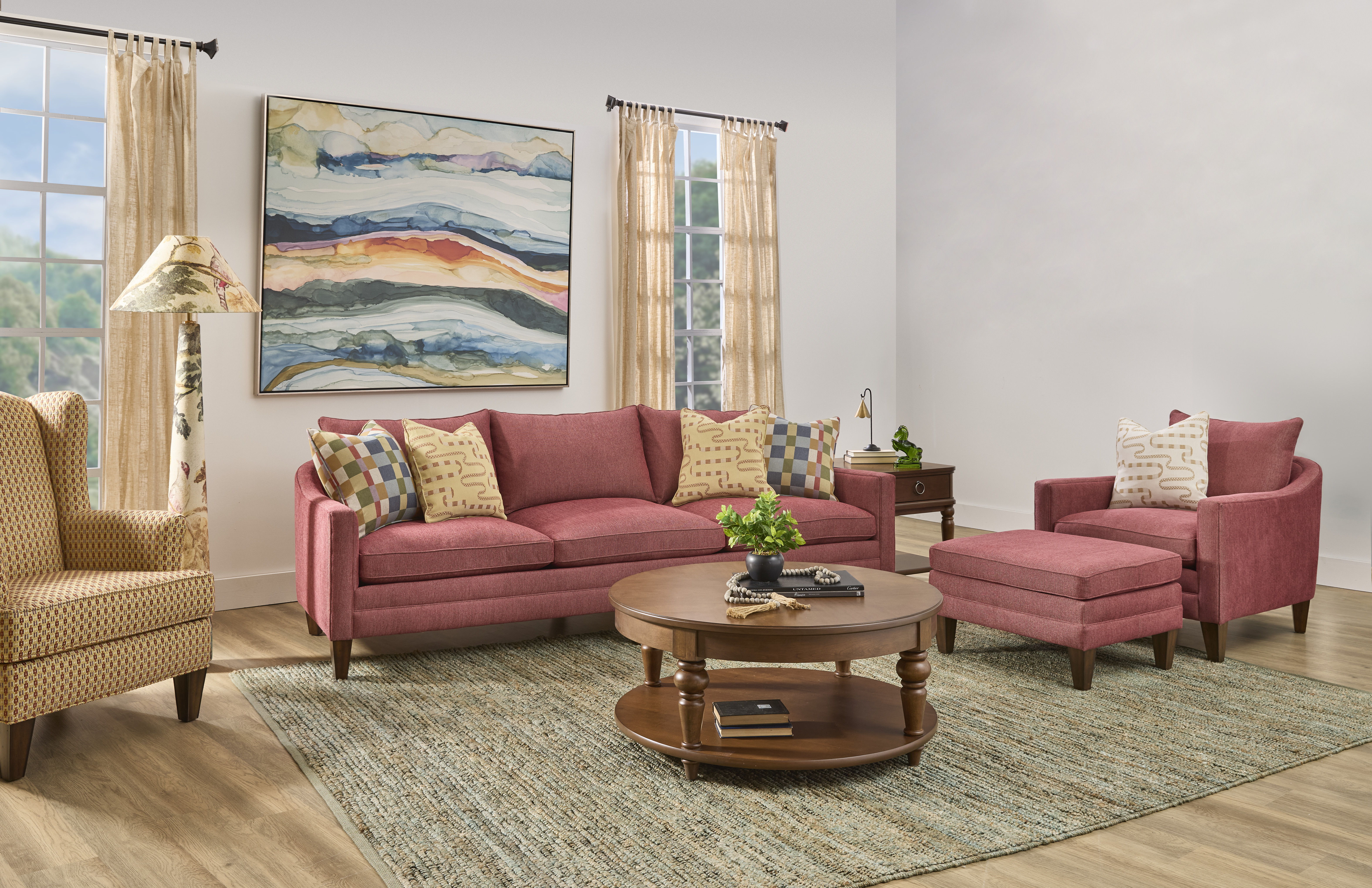 Eleanora - Fabric Ottoman, pink