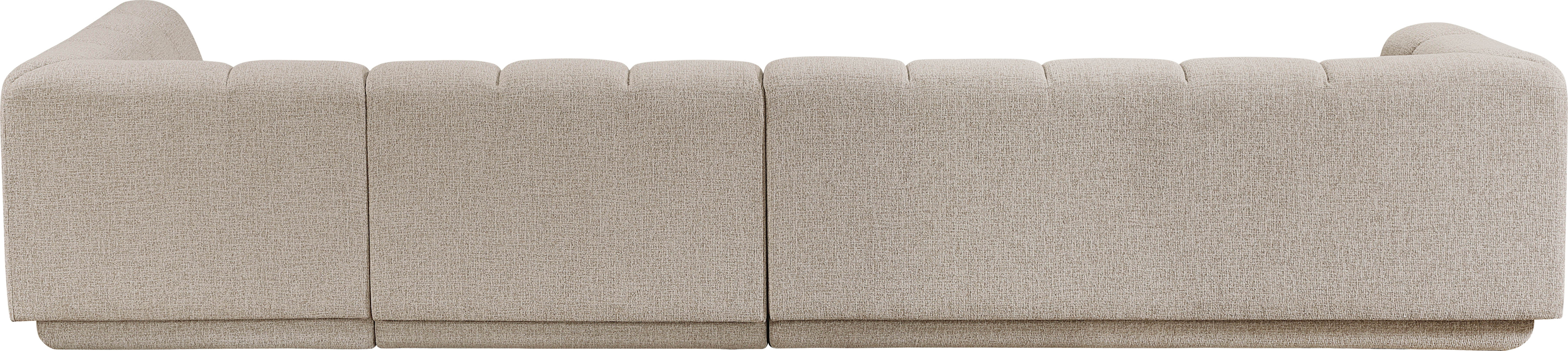 Modari - Fabric Upholstered 3 Piece RAF Modular Sectional - Beige