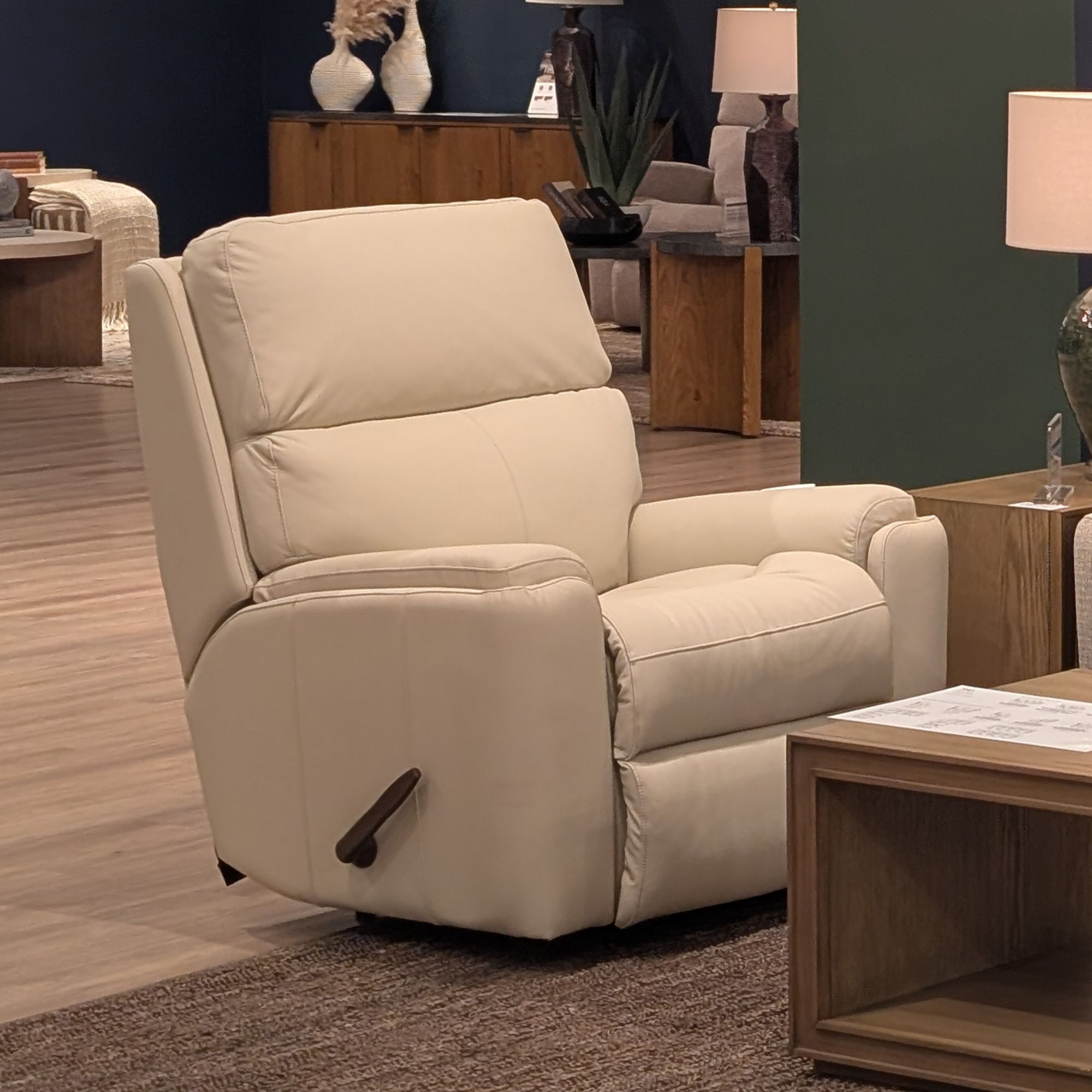 Rio - Transitional Leather Recliner, gray