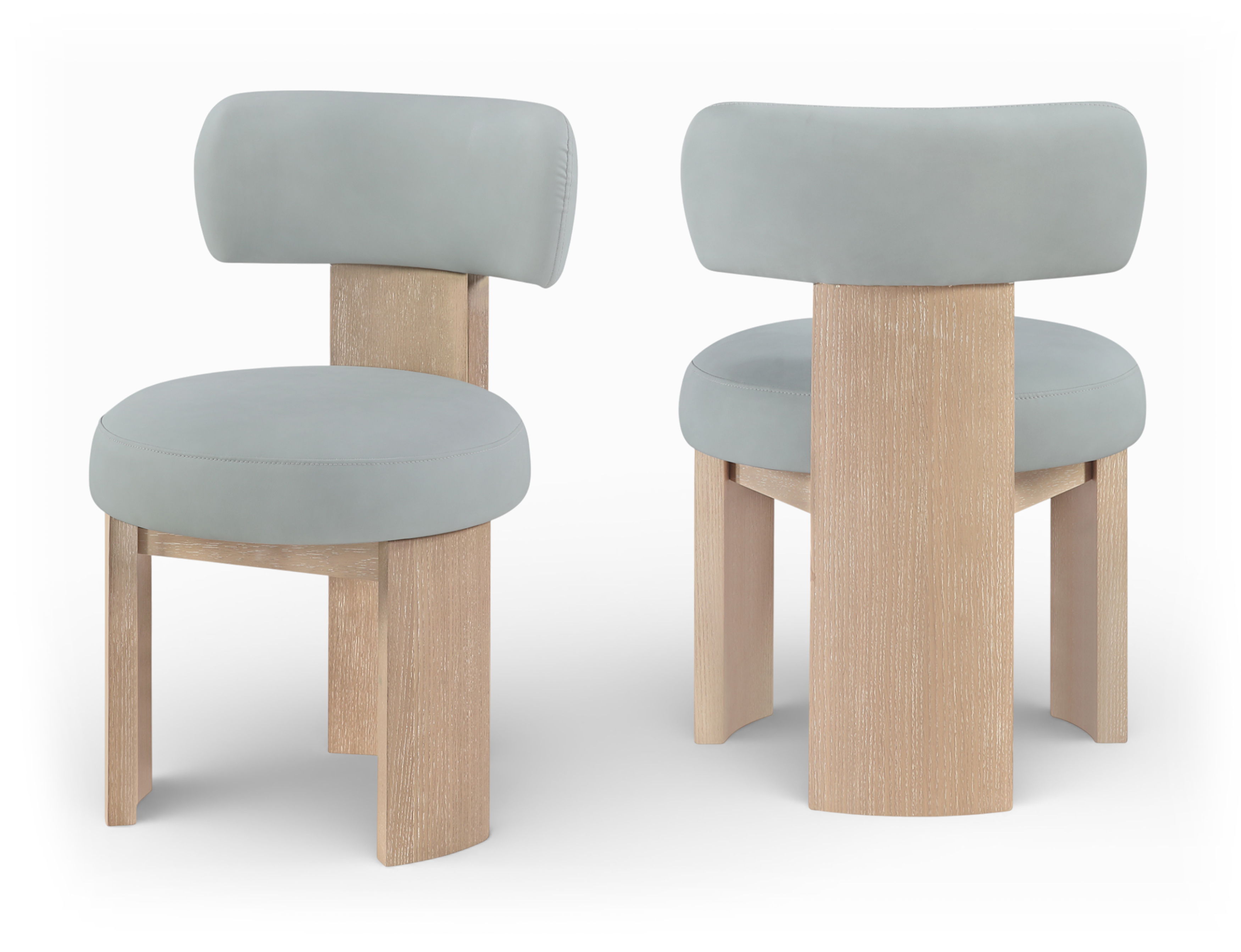 Atelier - Vegan Leather Upholstered Dining Chair (Set of 2) - Light Blue