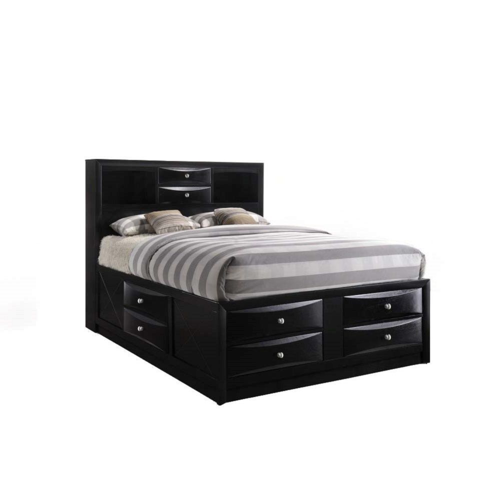 Ireland - Queen Bed With Storage - Black, black, view 2