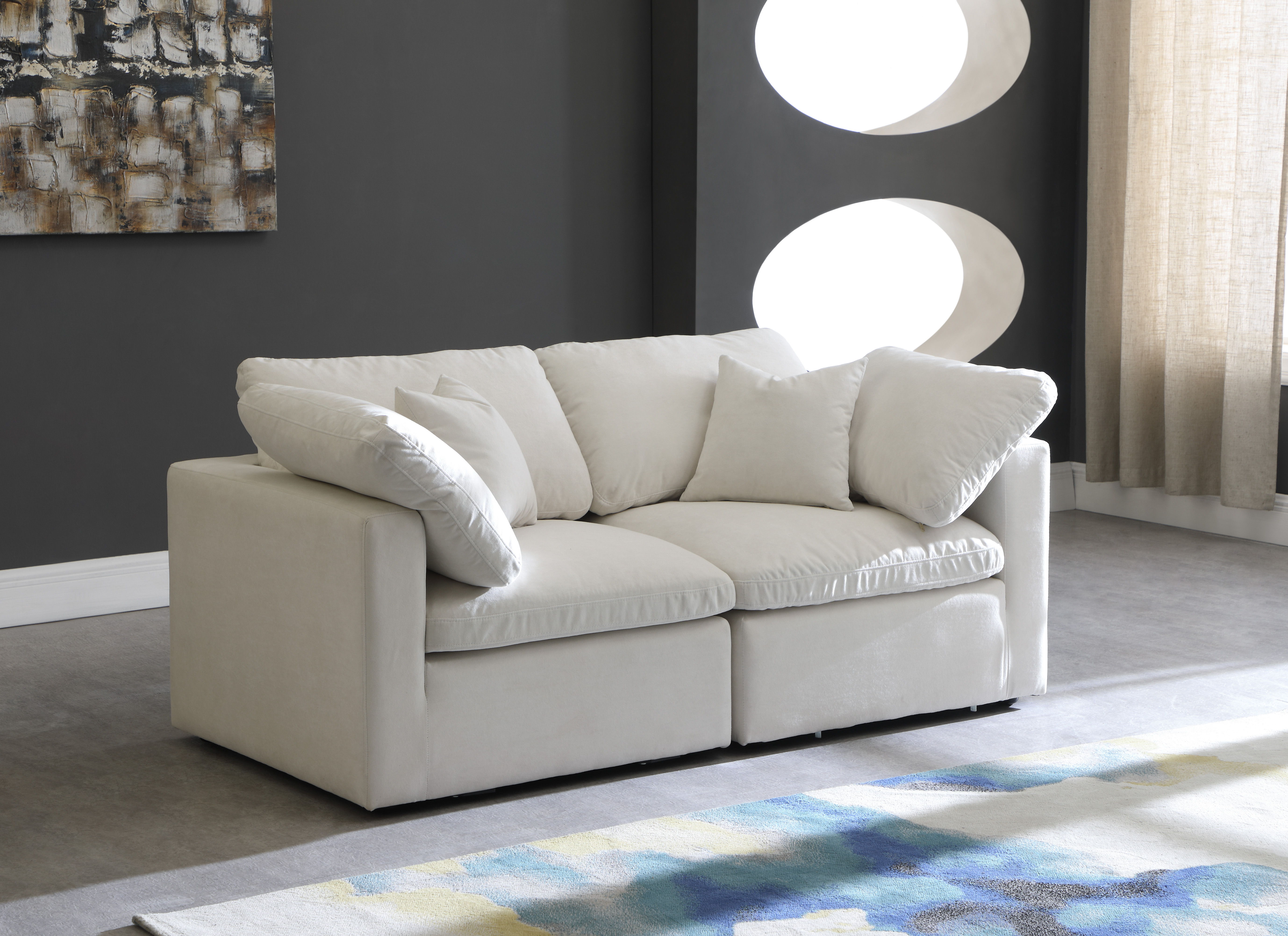Plush - 2 Piece Modular Sofa - Cream
