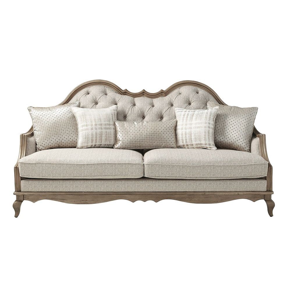 Chelmsford - Sofa With 5 Pillows - Beige Fabric & Antique Taupe, beige, view 2