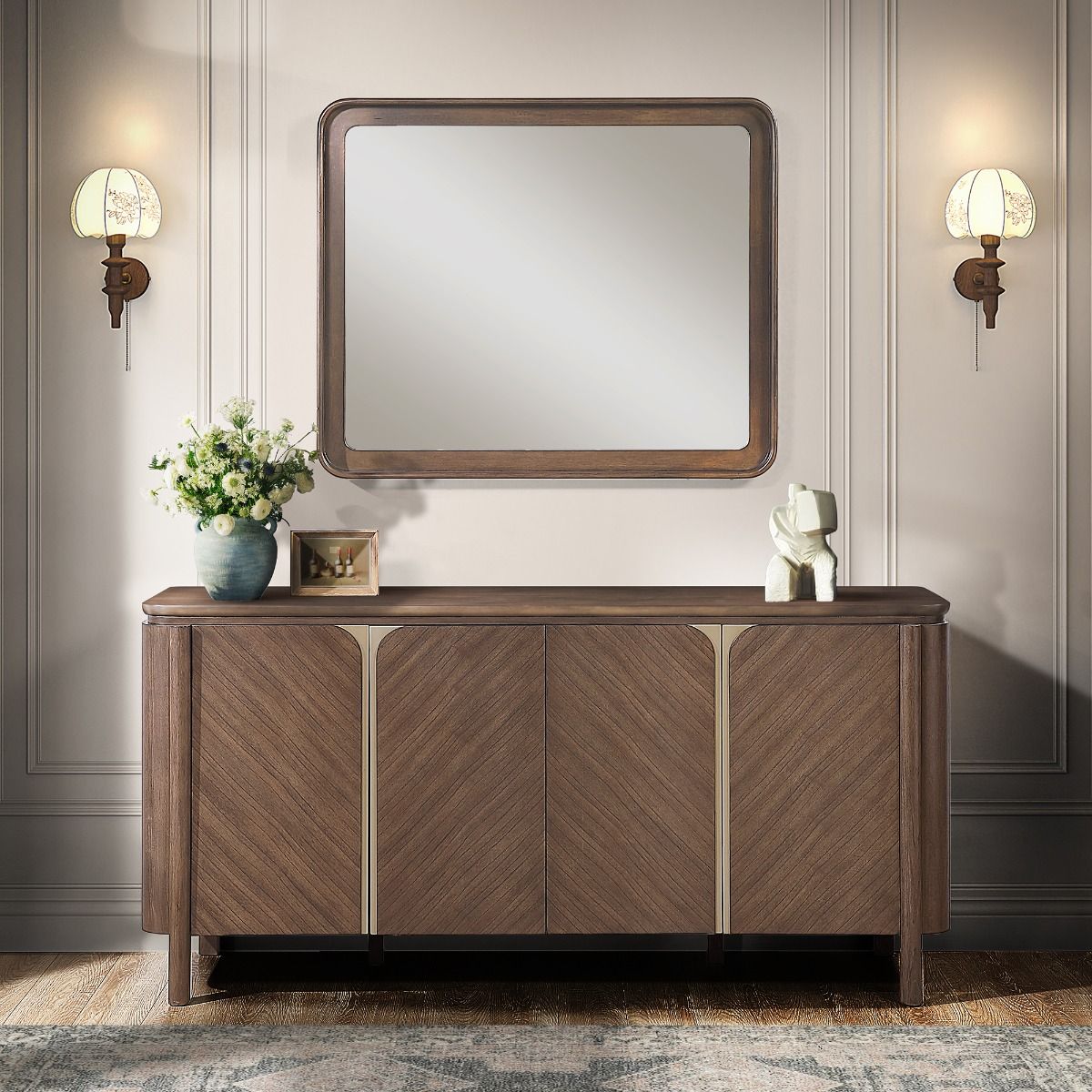 Ouida - Mirror - Brown & Gold, dark brown, view 2