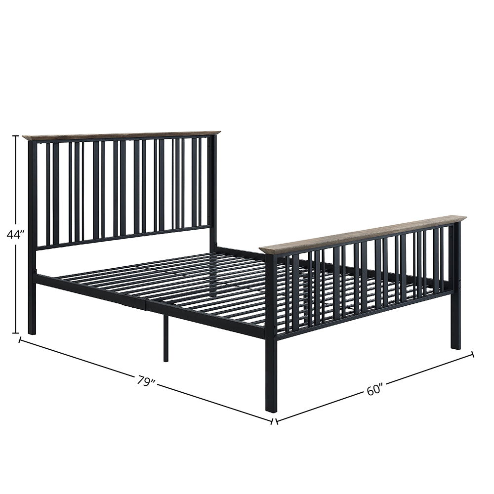 Zudora - Full Bed - Antique Oak & Black, black, view 3