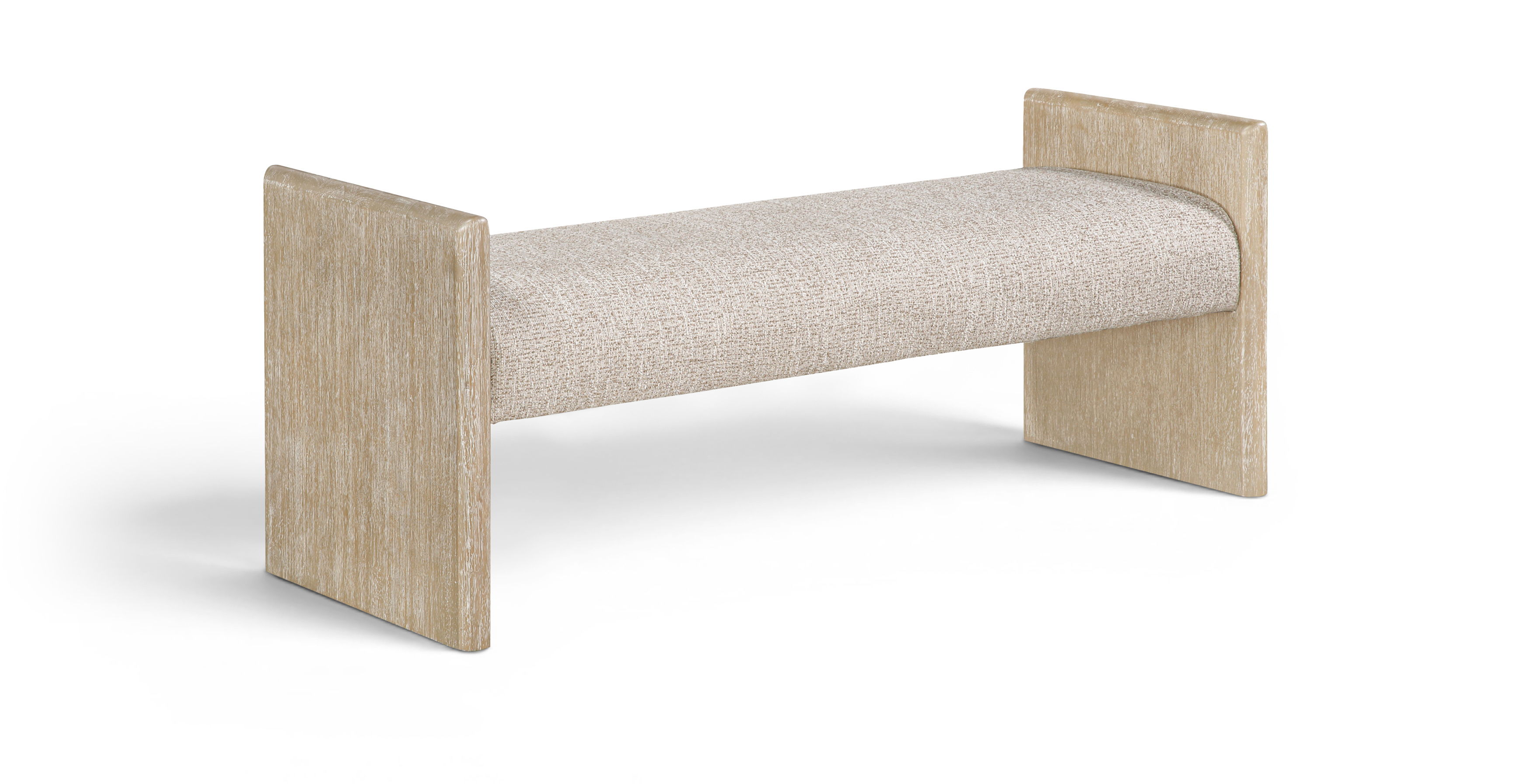 Hickory - Fabric Upholstered Bench - Beige / Natural