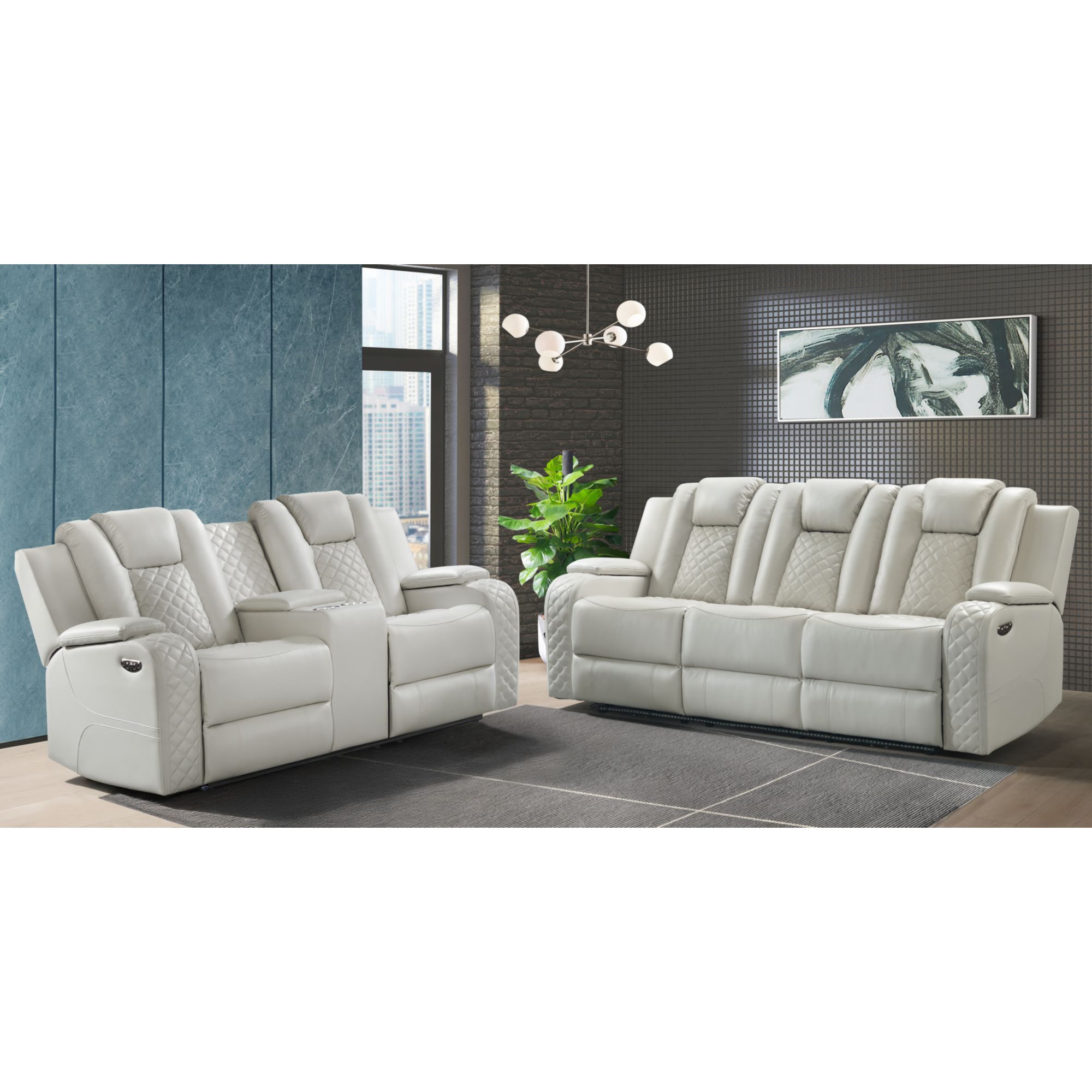Carlo - Sofa & Loveseat - Pebble Oyster