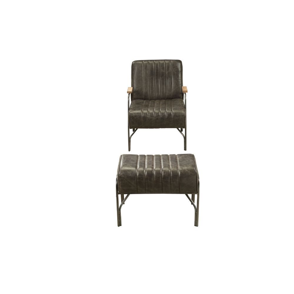 Sarahi - Accent Chair - Distress Espresso Top Grain Leather, black, view 6