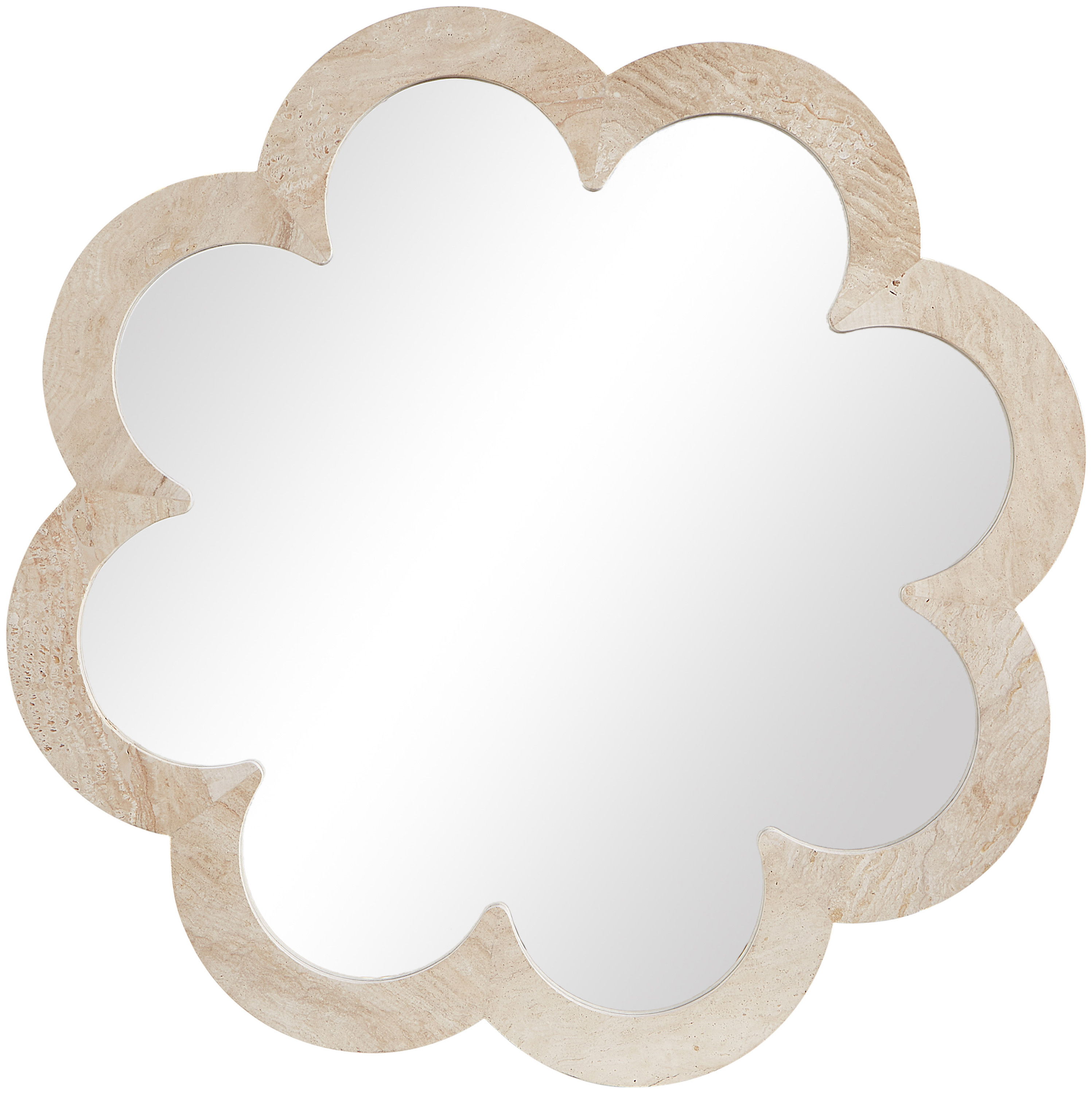 Vicenza - Genuine Travertine Frame Mirror - Natural
