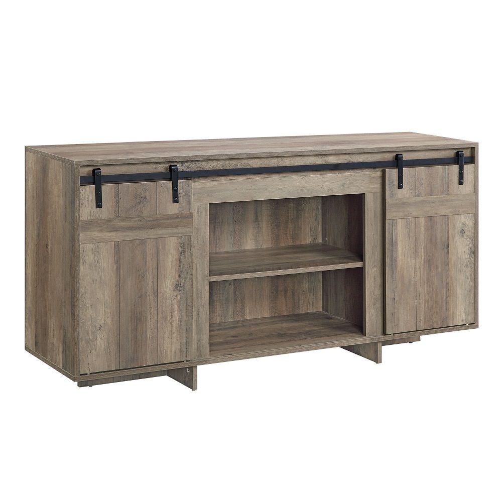 Bellarosa - TV Stand (Same As 91608) - Gray Washed, dark brown
