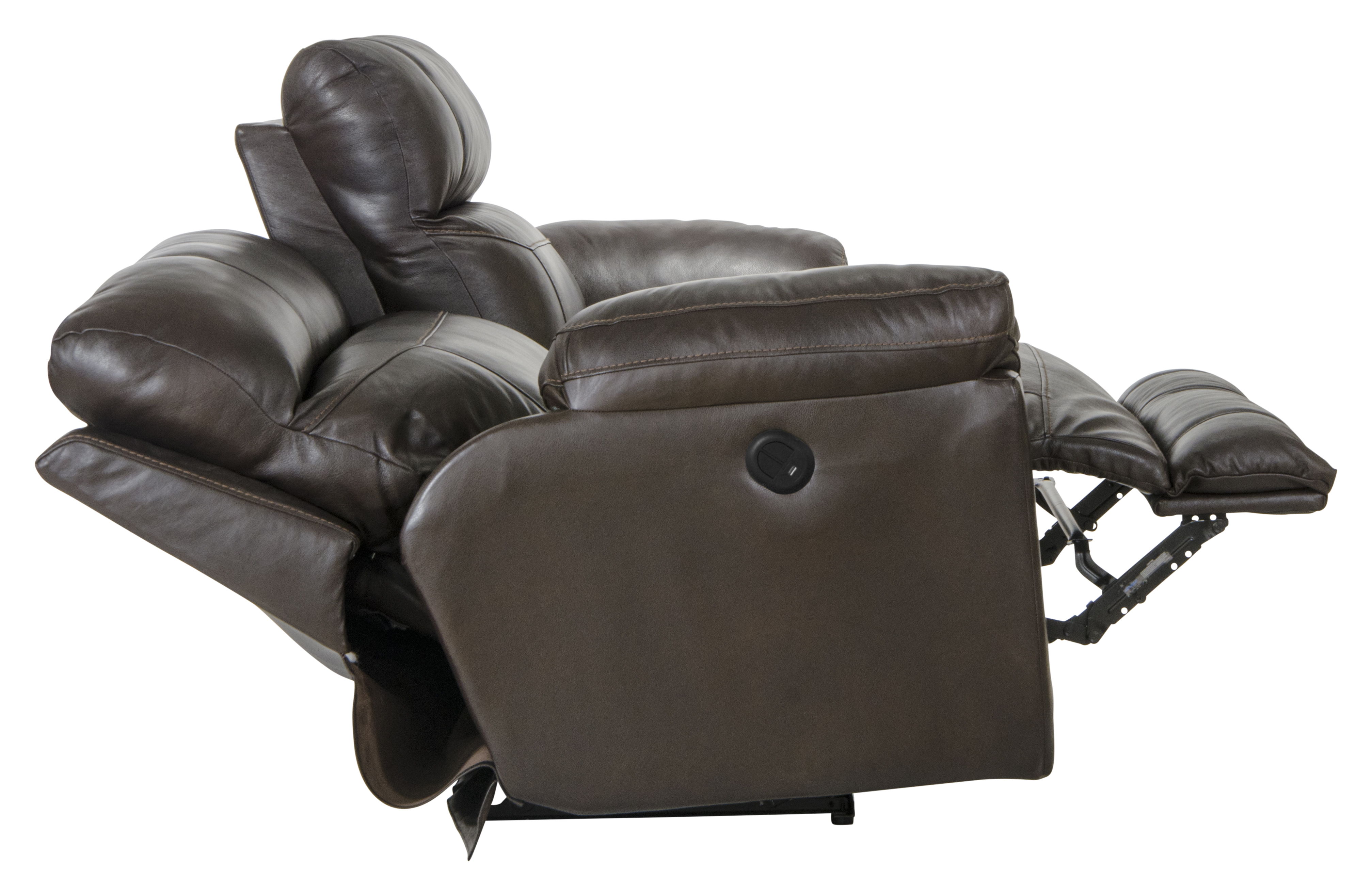 Costa - Top Grain Italian Leather Power Lay Flat Reclining Sofa - Chocolate