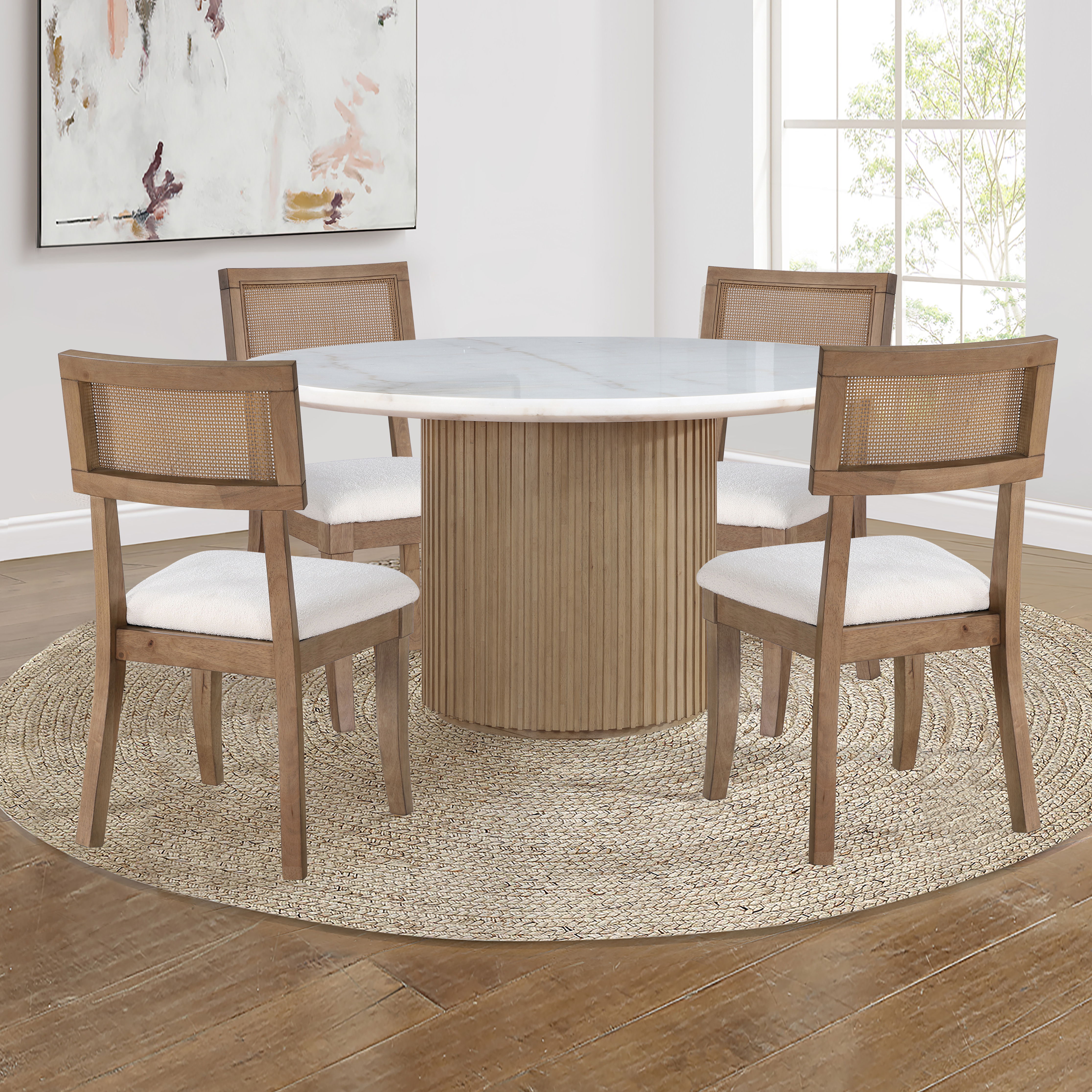 5 Pc · Marble Table With Chairs