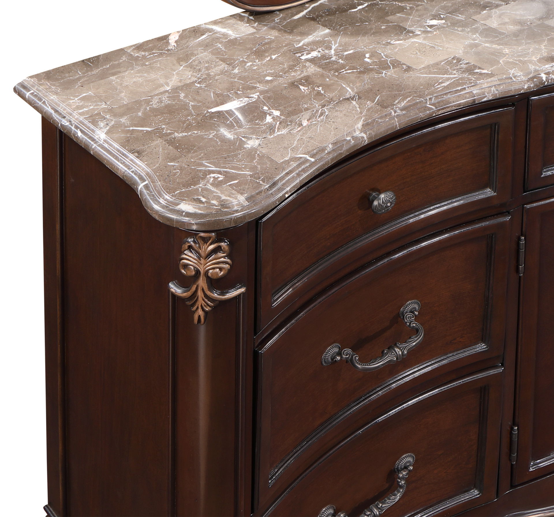 Constantine - Dresser With Marble Top - Cherry, dark brown, view 5