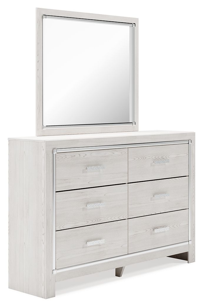 Altyra - King Upholstered Storage Bed - 8 Pc. - Dresser, Mirror, King Bed, 2 Nightstands - White