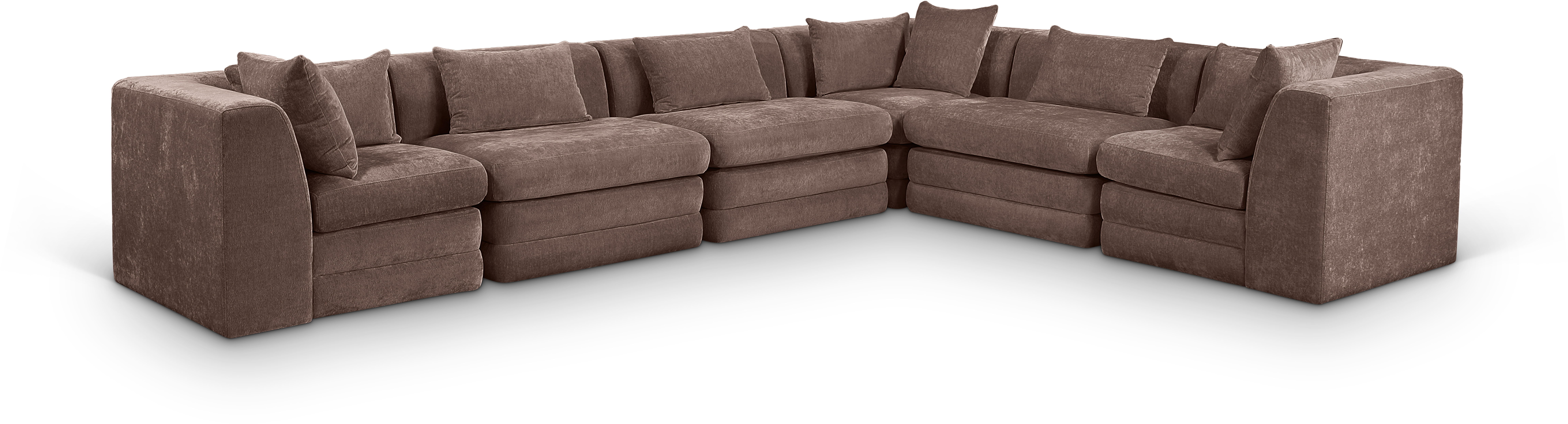 6 Pc · Chenille Fabric 152" Upholstered Modular Sectional