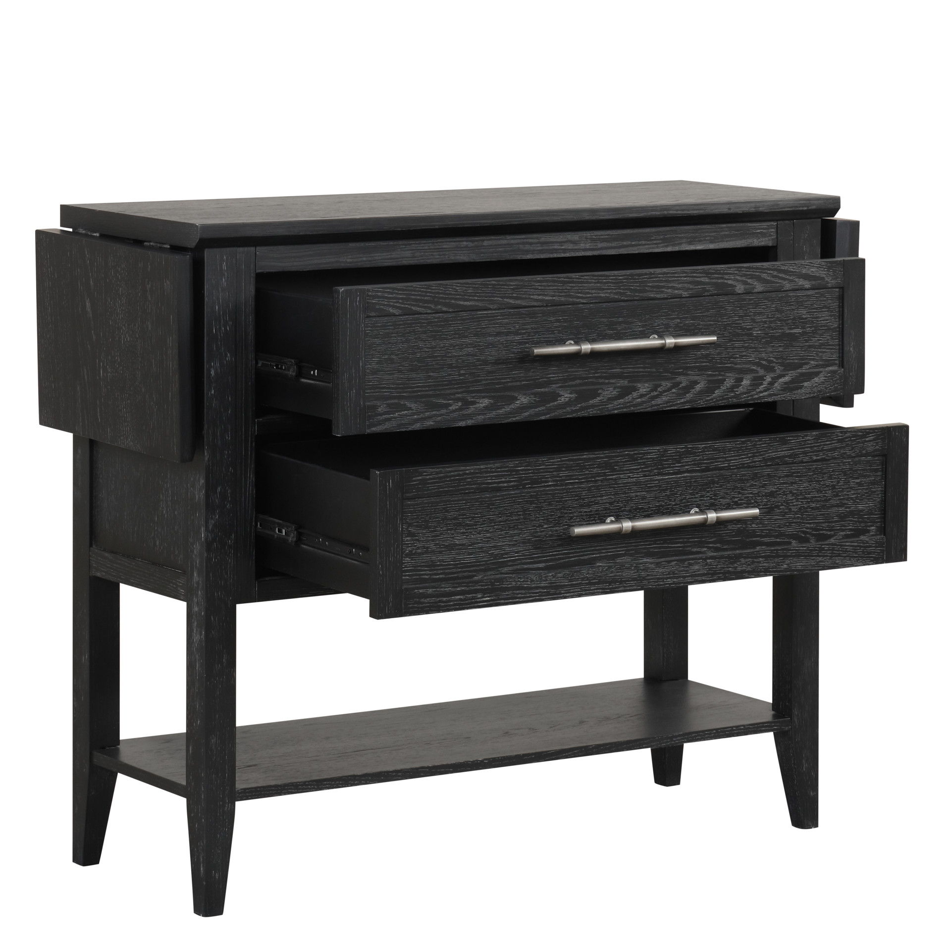 Sable Crest - Drop Leaf Server - Black, black, view 6