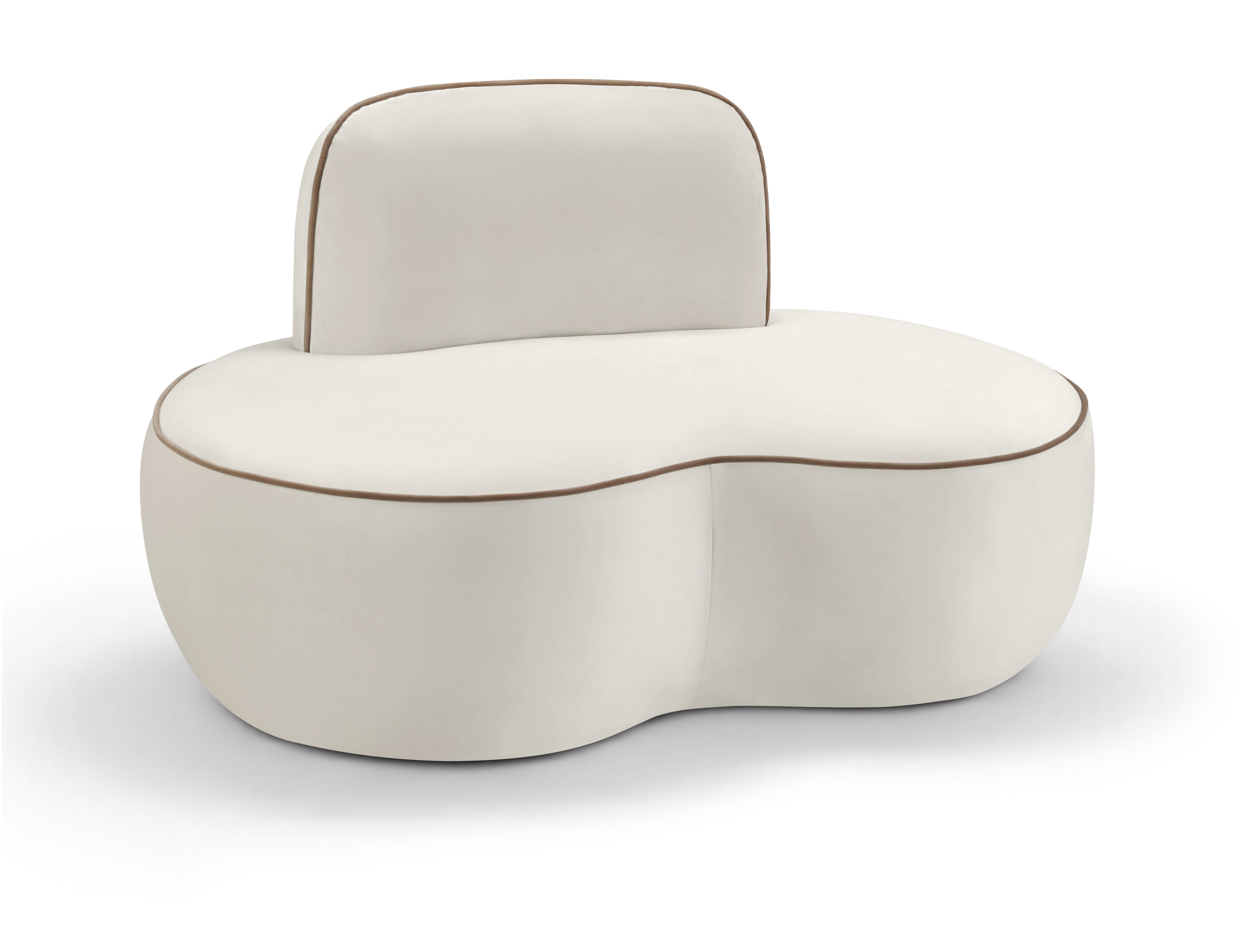 Swerve - Velvet Upholstered Chair - Cream