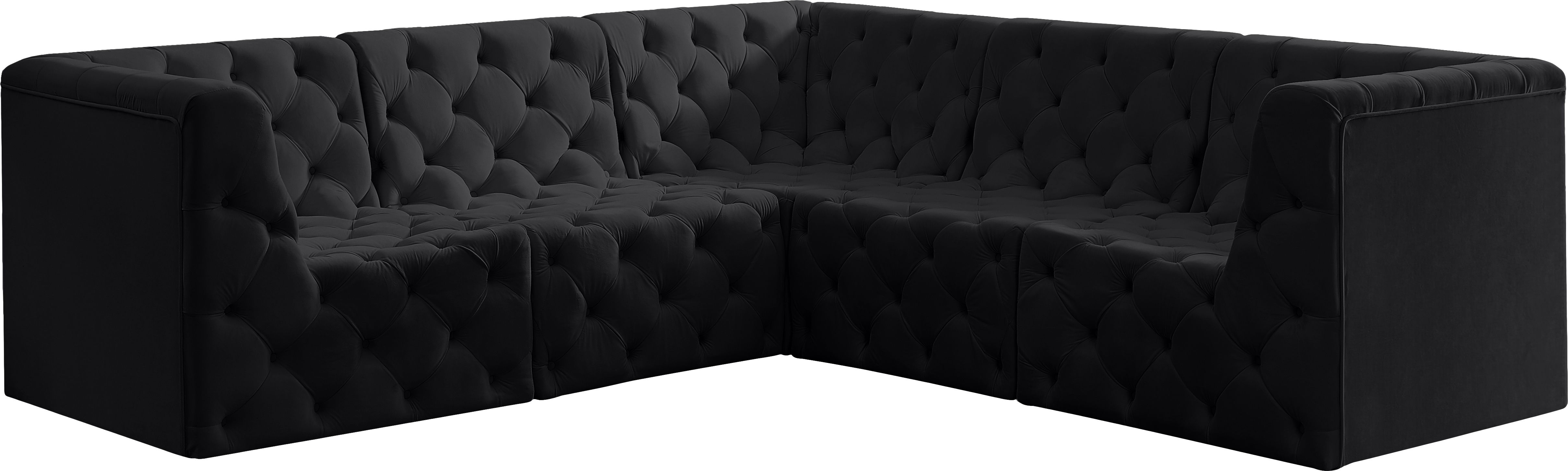 Tuft - 5 Piece Modular Corner Sectional - Black