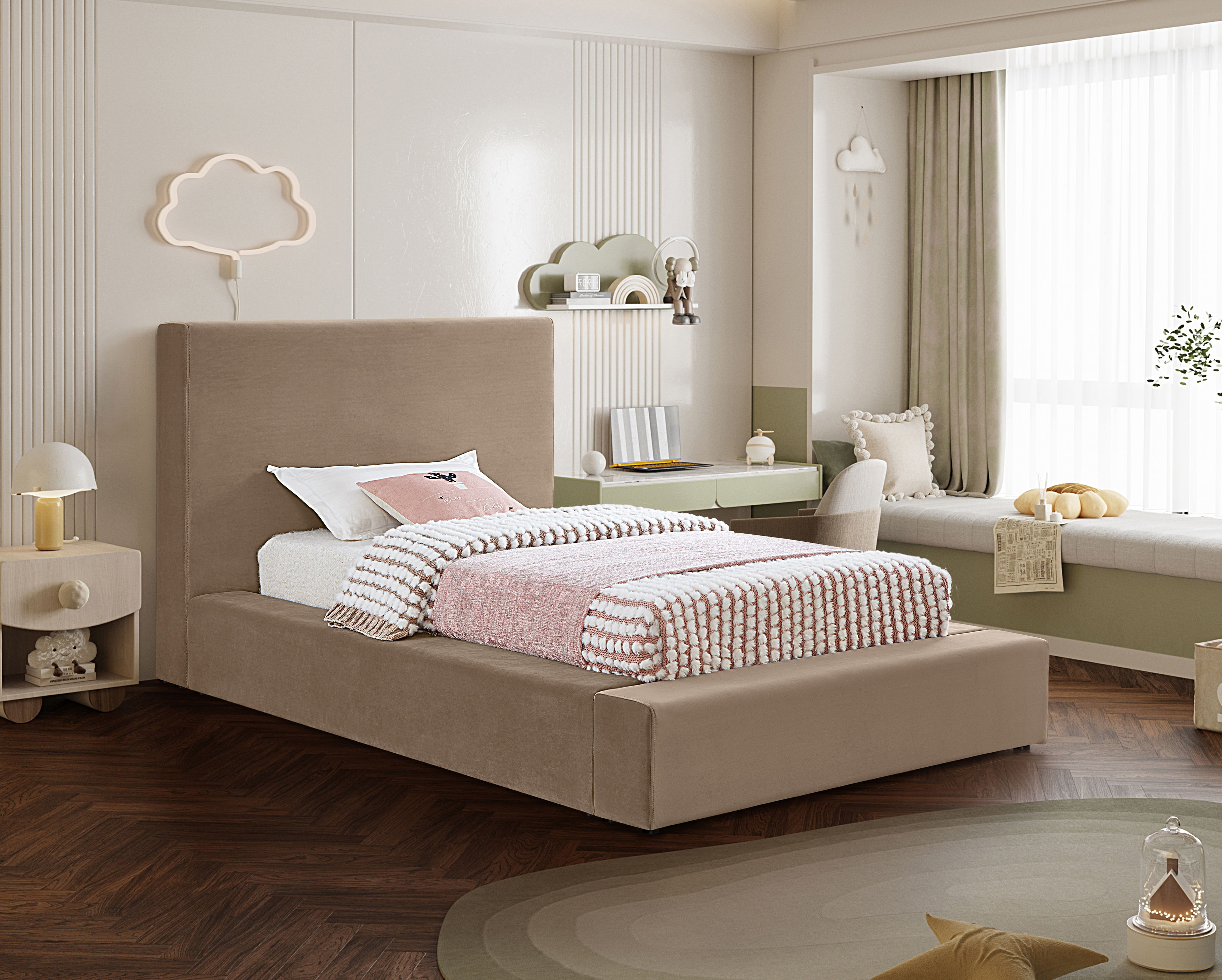 Dorian - Twin Bed - Taupe