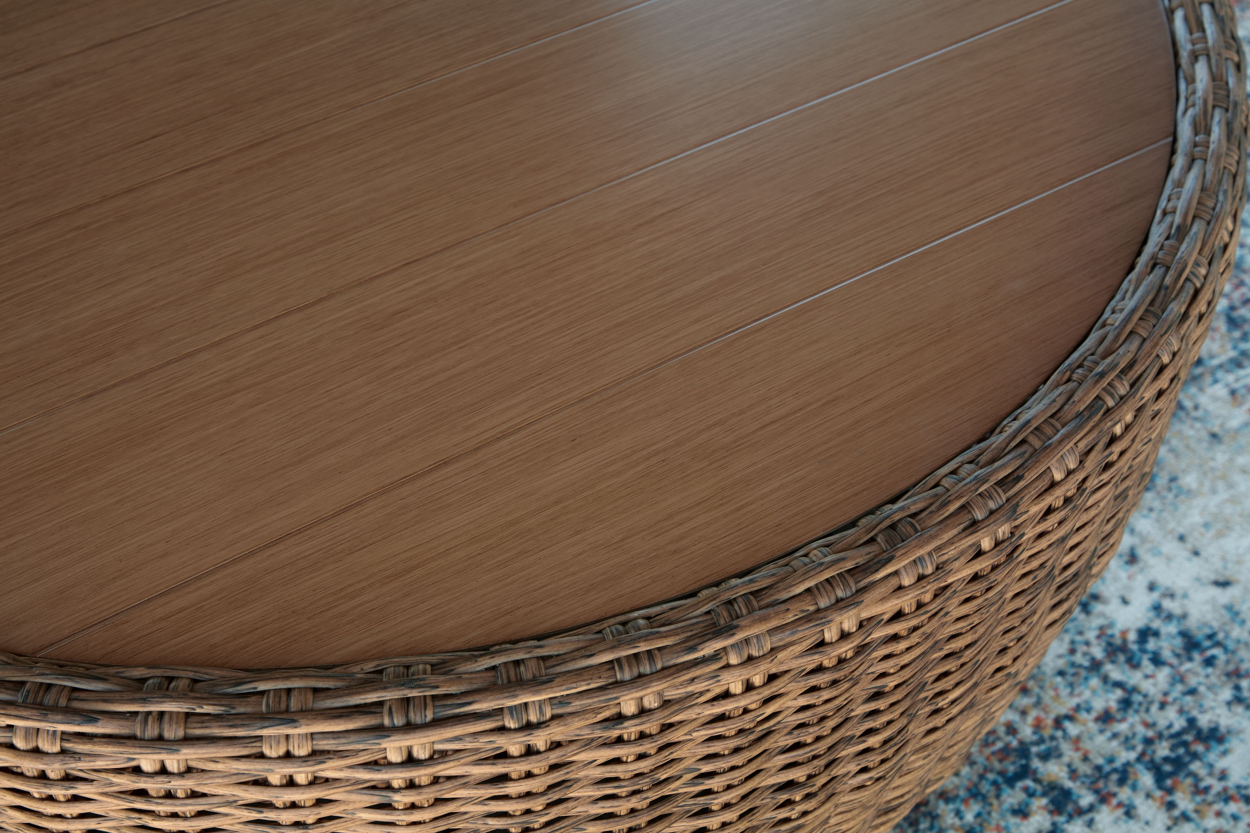 Ashley Furniture Double Point - Round Cocktail Table - Beige - Image 4