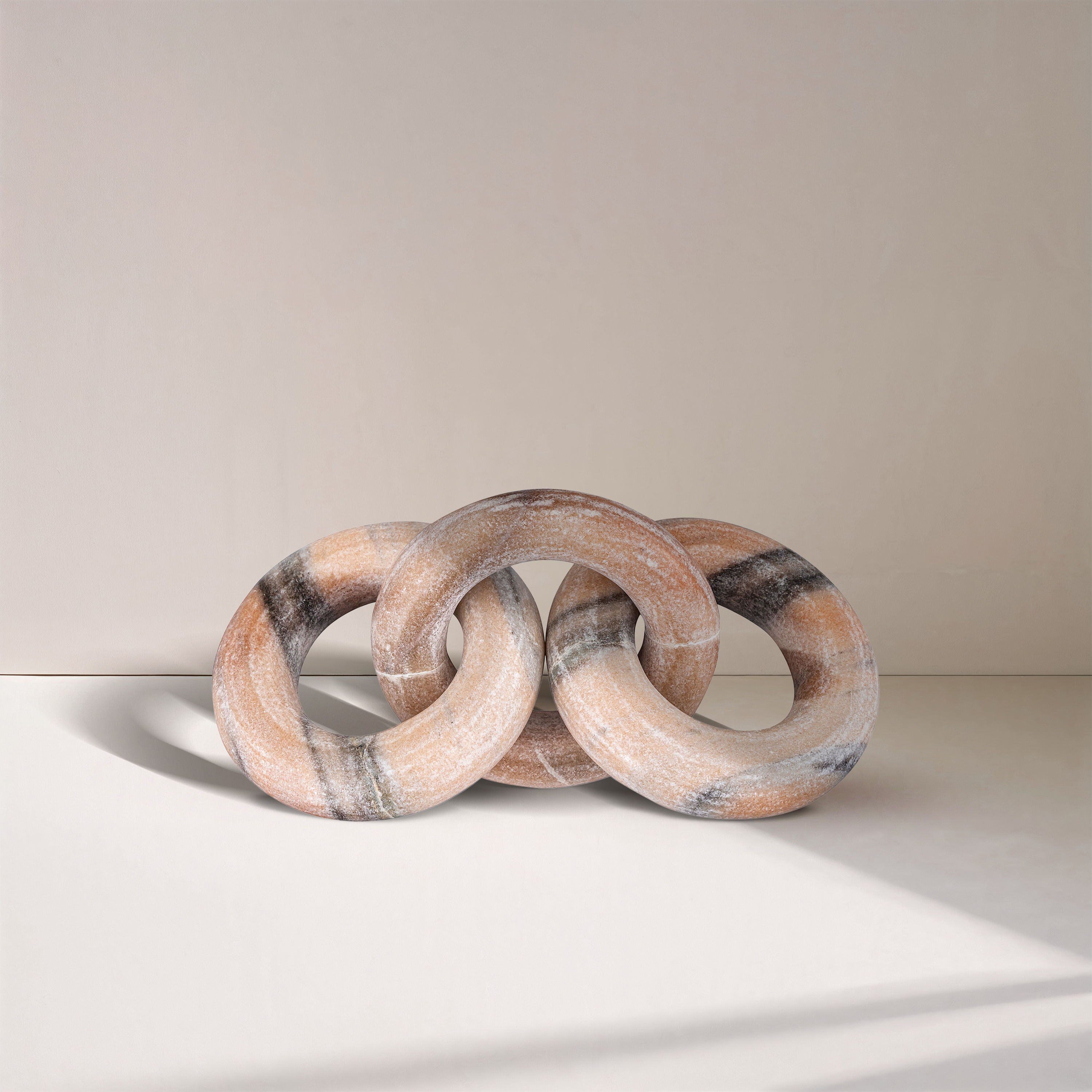 Rings - Marble Decorative Chain Links - Pink