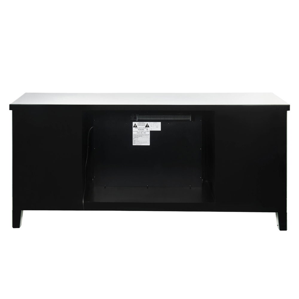 Noralie - 59" X 16" TV Stand With Fireplace - Mirrored & Faux Diamonds, silver, view 2