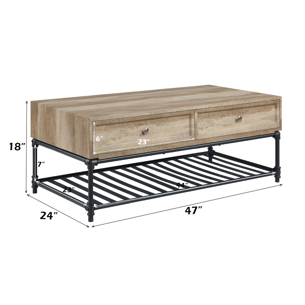 Brantley II - Coffee Table - Oak & Sandy Black, light brown, view 7