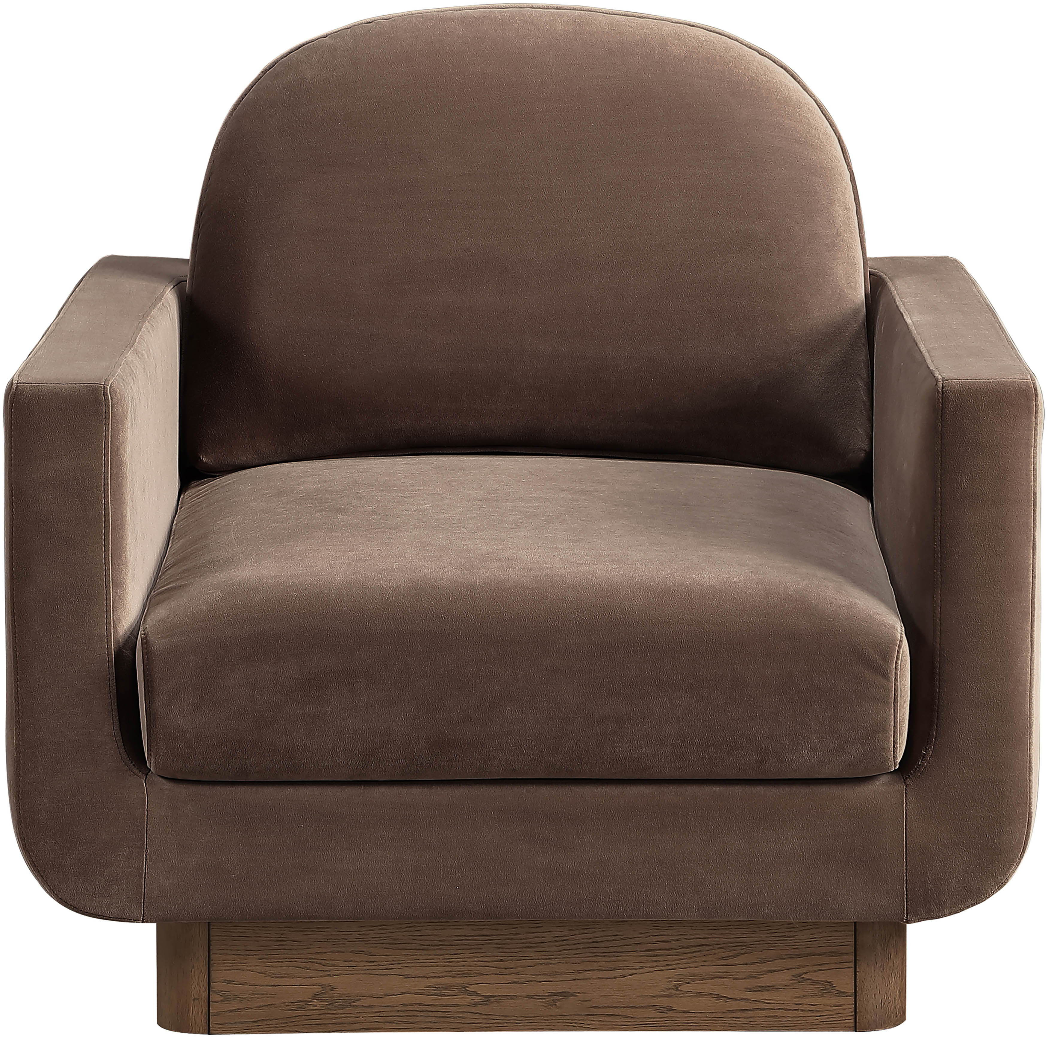 Diviento - Velvet Performance Fabric Upholstered Accent Chair - Brown