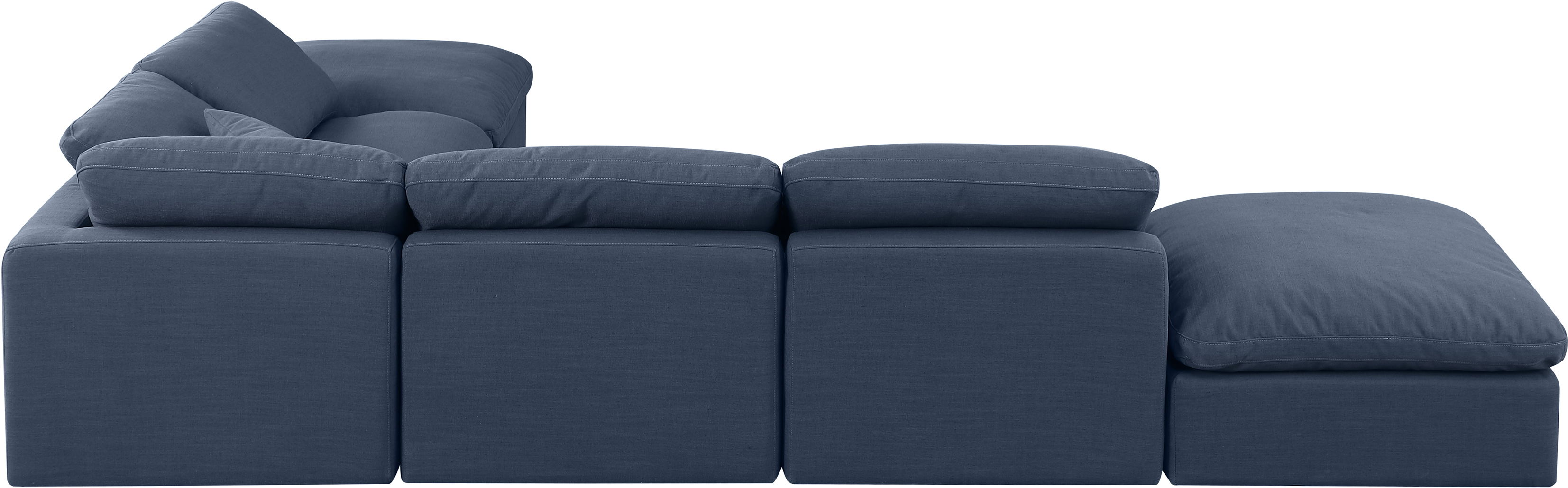 Indulge - Linen 6 Piece Modular Armless Sectional - Navy