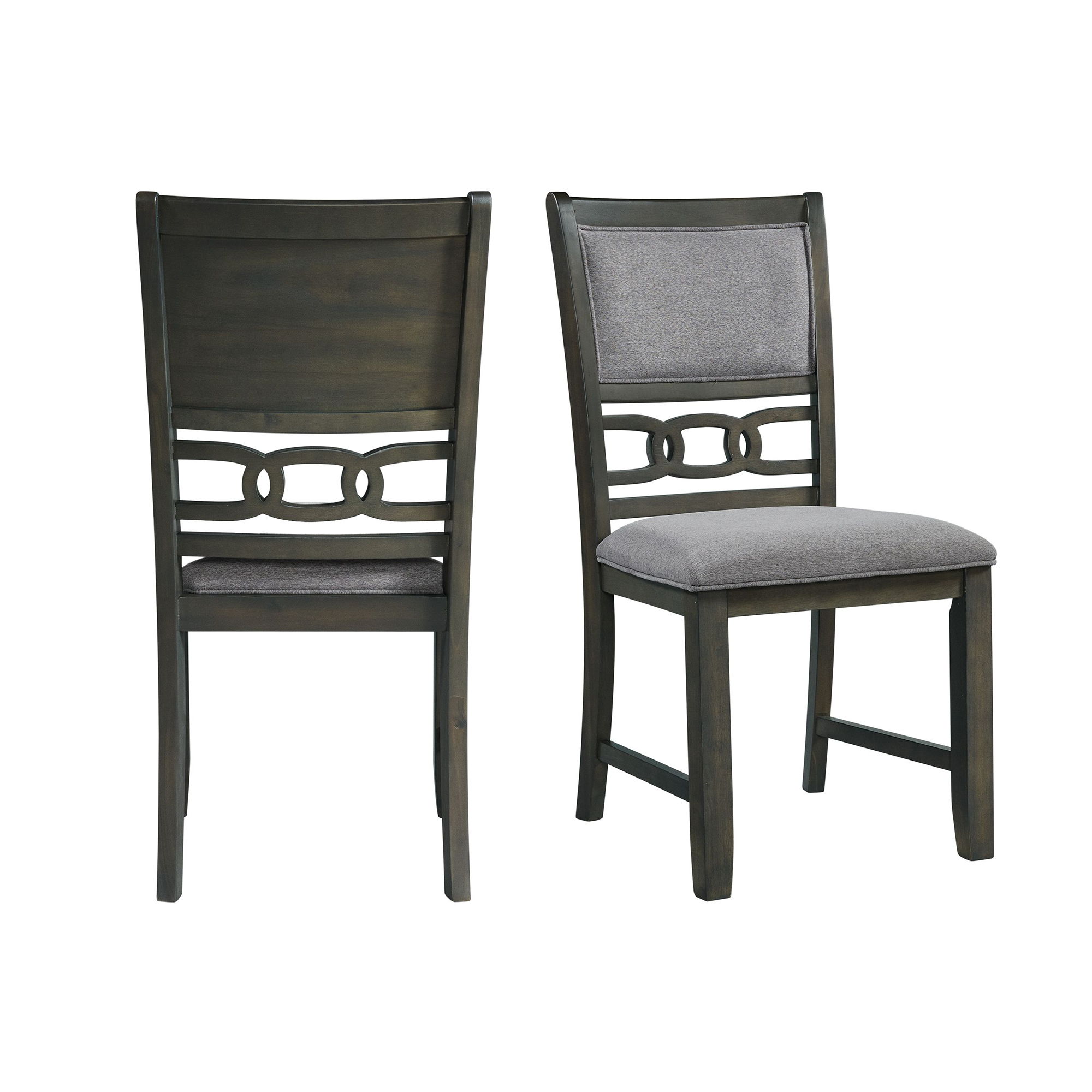 Dining Side Chair With Fabric Cushion Side Stretcher (Set of 2)