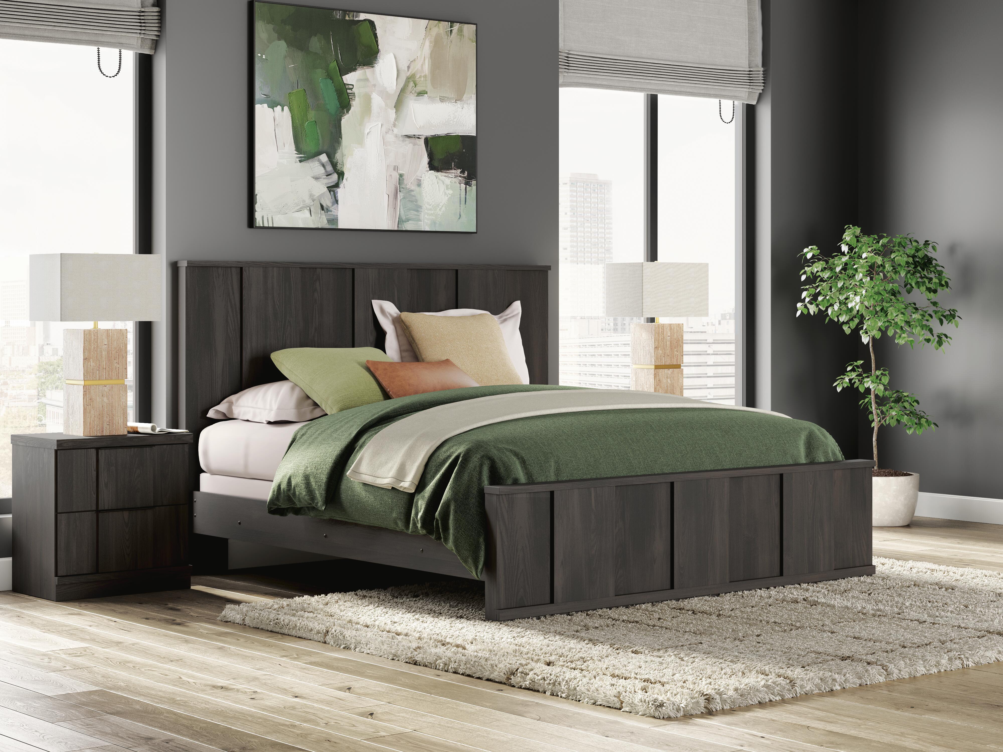 Ashley Furniture Shaehartin - King Panel Bed - Dark Brown - Image 2