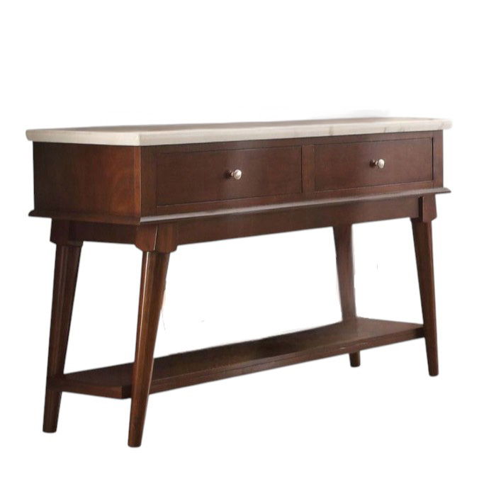 Gasha - Server - White Marble Top & Walnut, dark brown, view 2