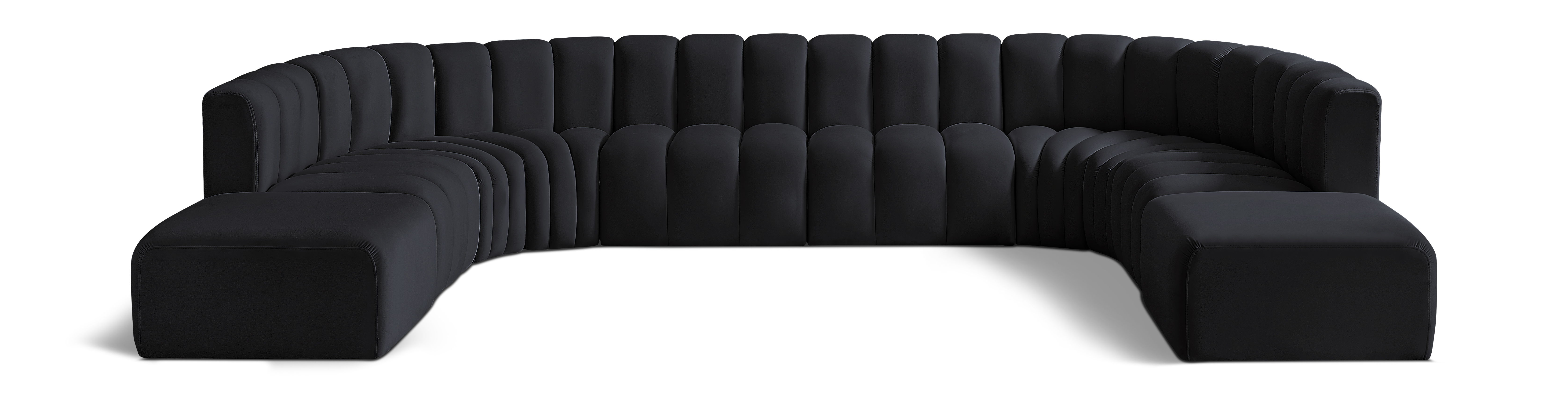 Arc - Velvet Modular Sectional - Black