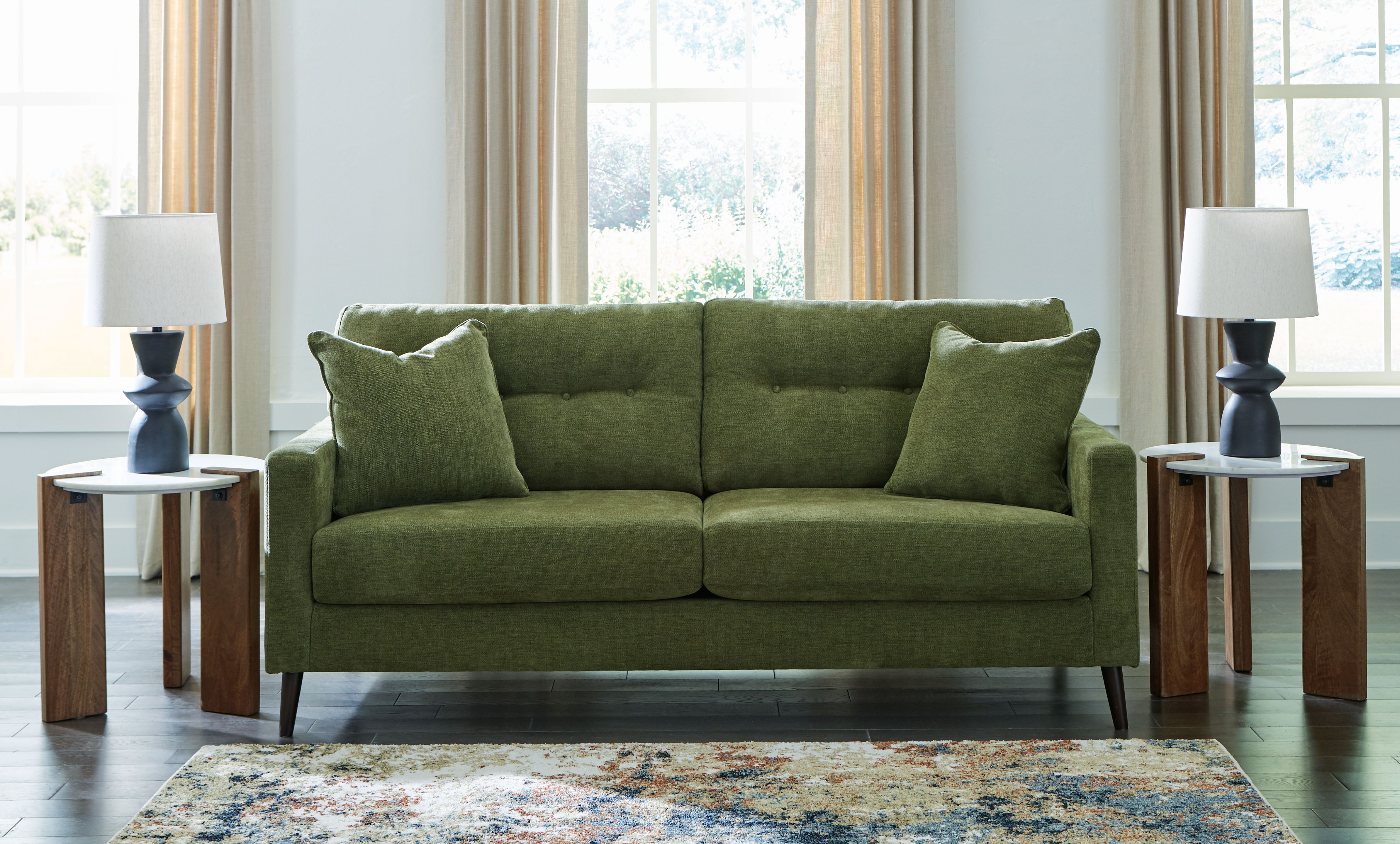 Ashley Furniture Bixler - 2 Pc. - Sofa, Loveseat - Olive - Image 2