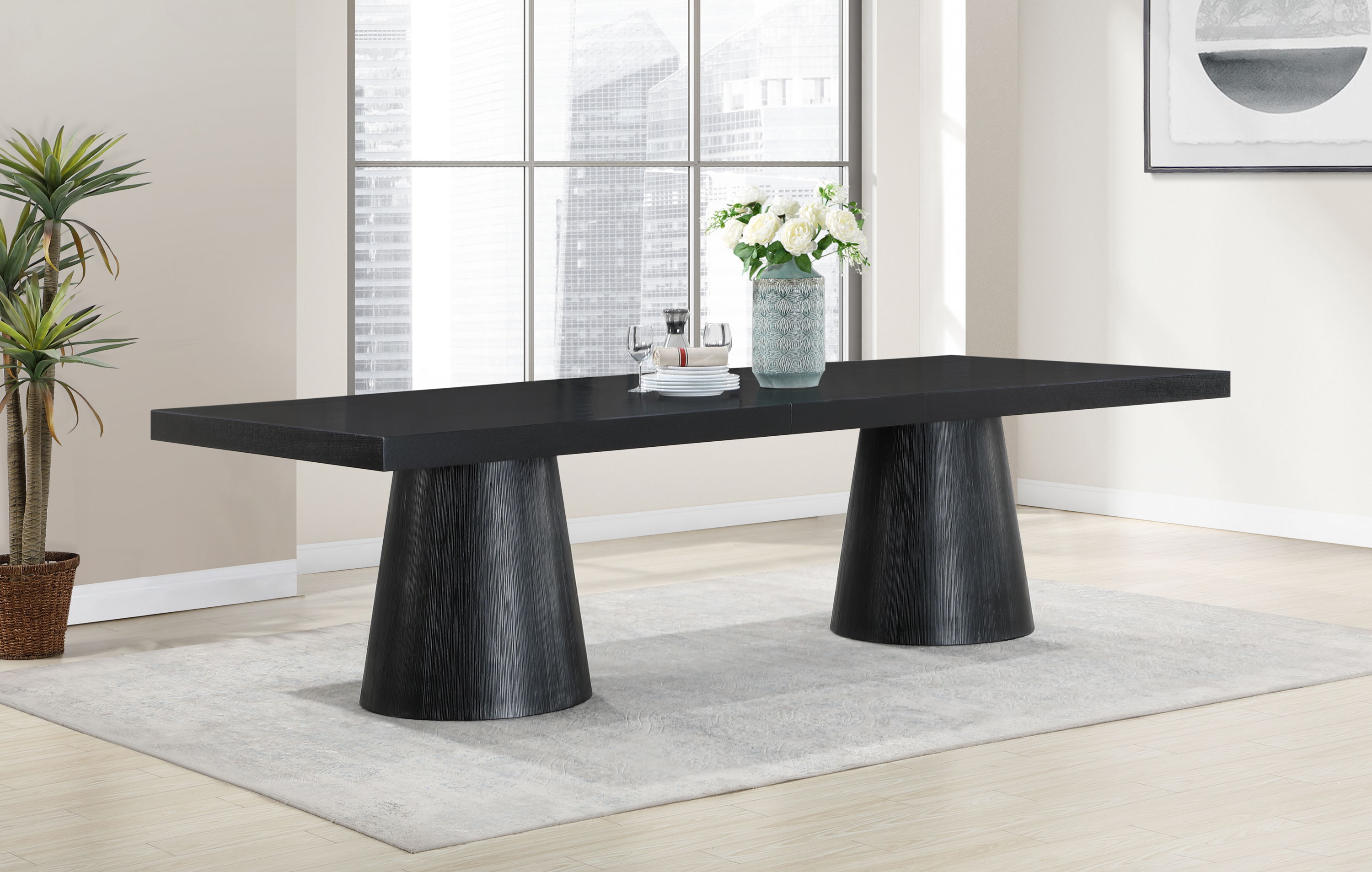 Tavolo - Oak Veneer Dining Table - Black