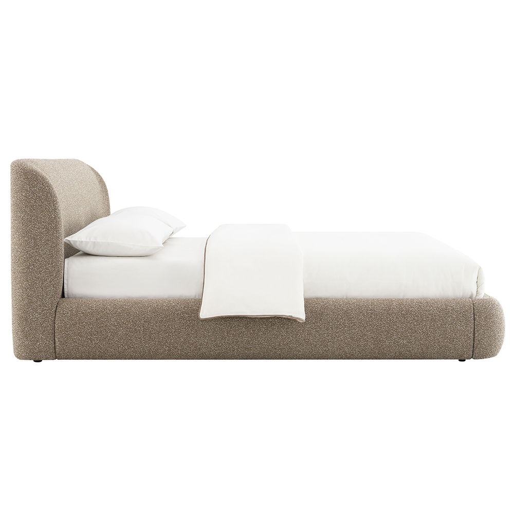 Erica - Eastern King Bed - Dark Beige Tweed, beige, view 3