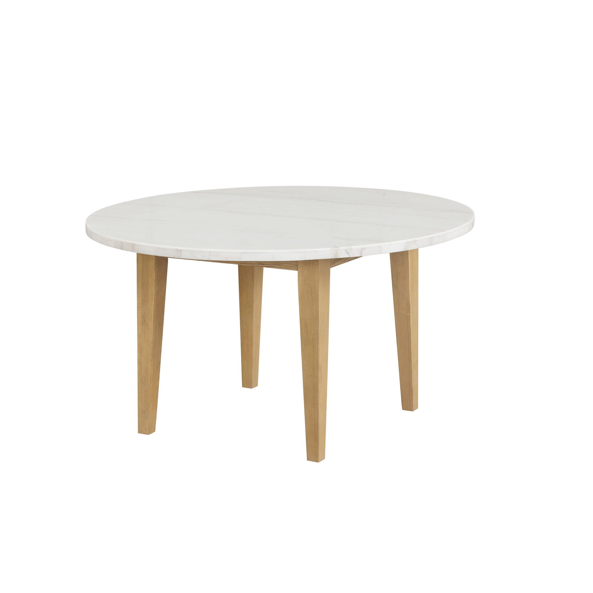 Essence - 54" Round Dining Table With Marble Top - Natural