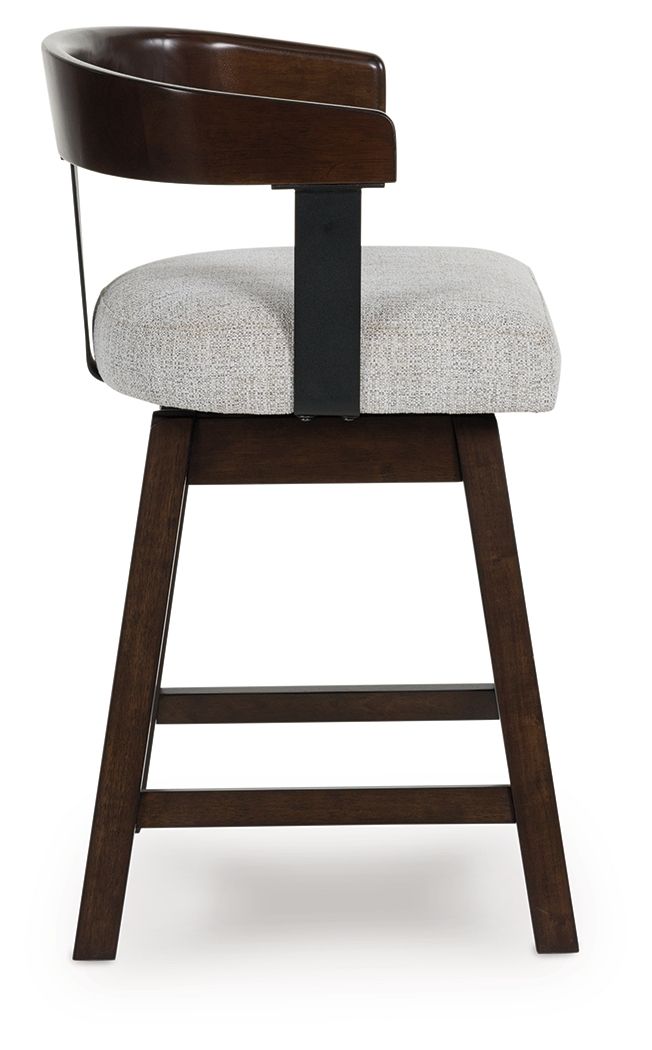 Ashley Furniture Haddigan - Upholstered Swivel Barstool (Set of 2) - Dark Brown - Image 5