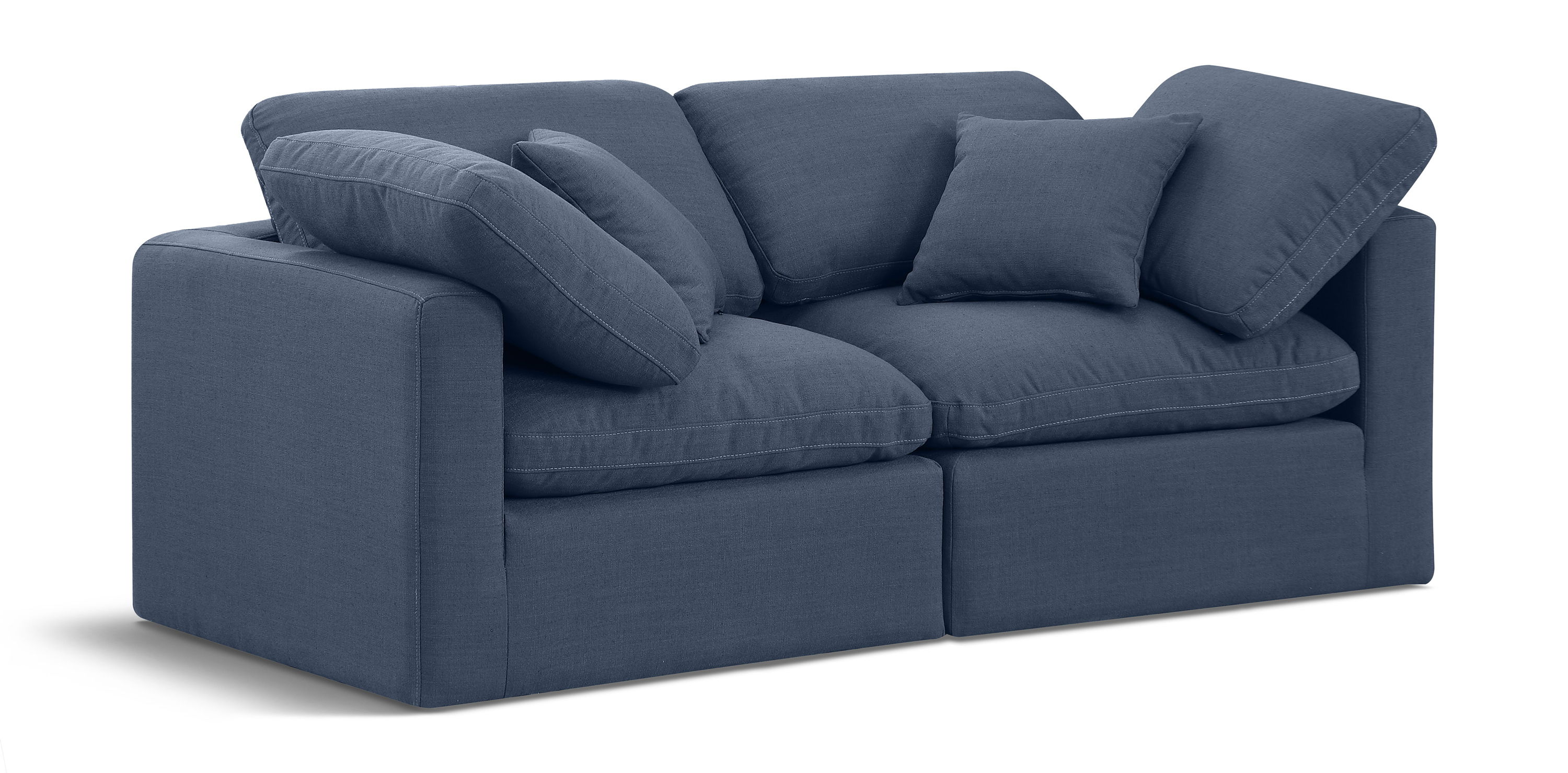 Indulge - Linen 2 Seat Modular Sofa - Navy