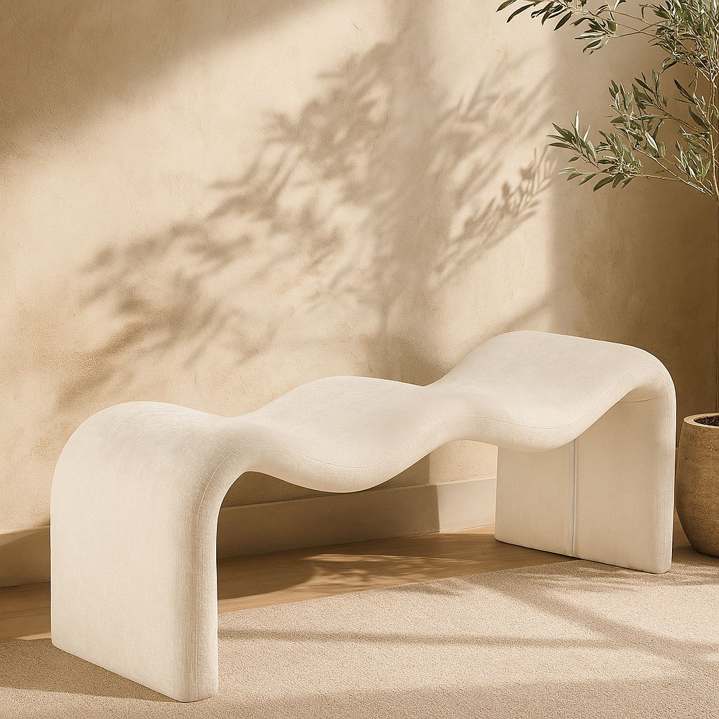 Willow - Chenille Bench - Cream
