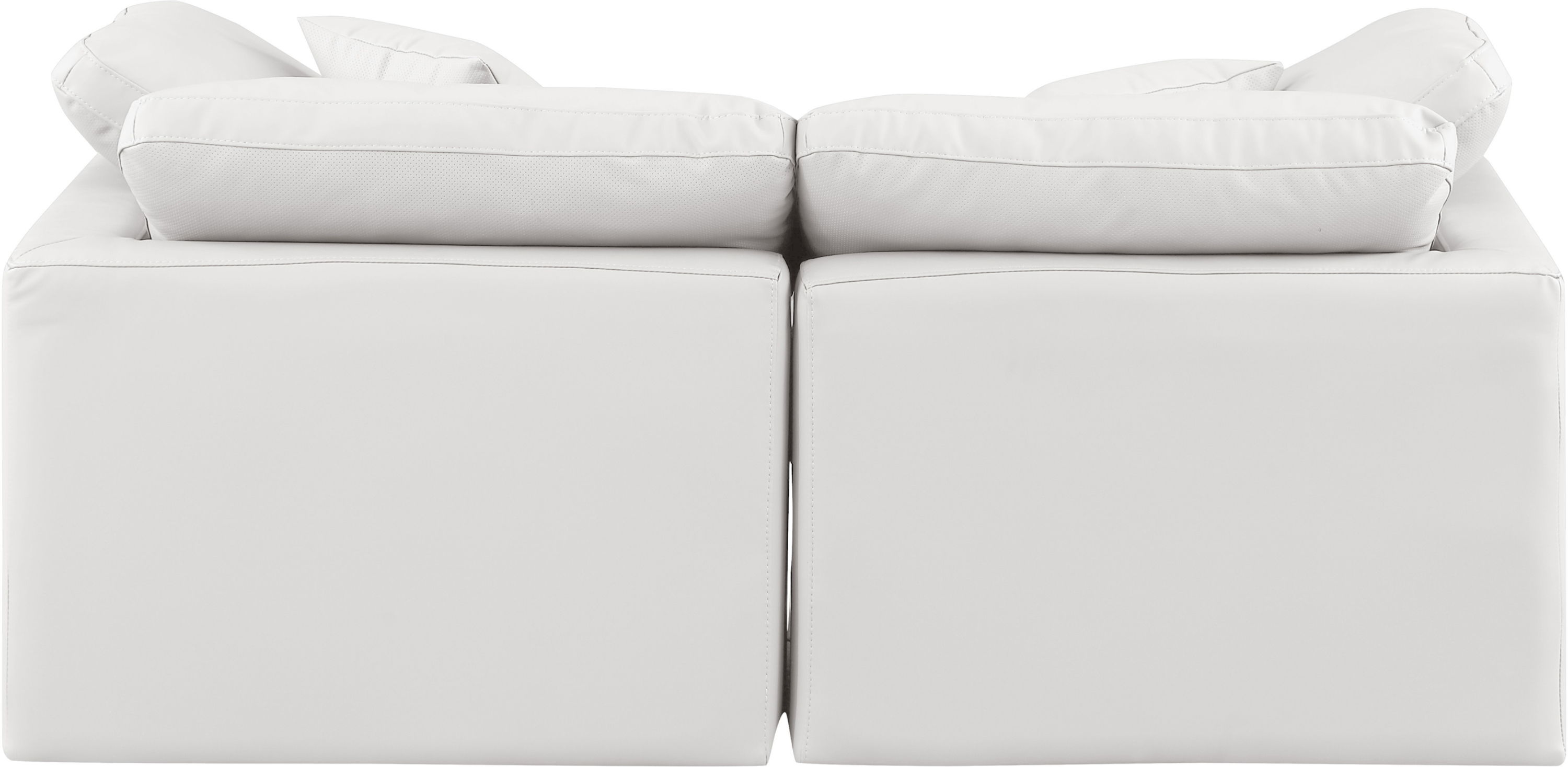 Indulge - Faux Leather 2 Piece Modular Sofa - Cream